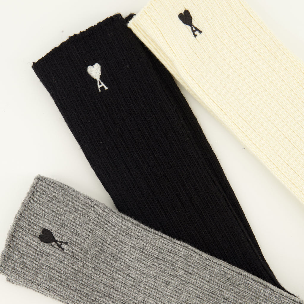 Sous-vêtements et homewear Set of 3 AMI Heart Cotton Socks Ami PARIS Noir Unisexe
