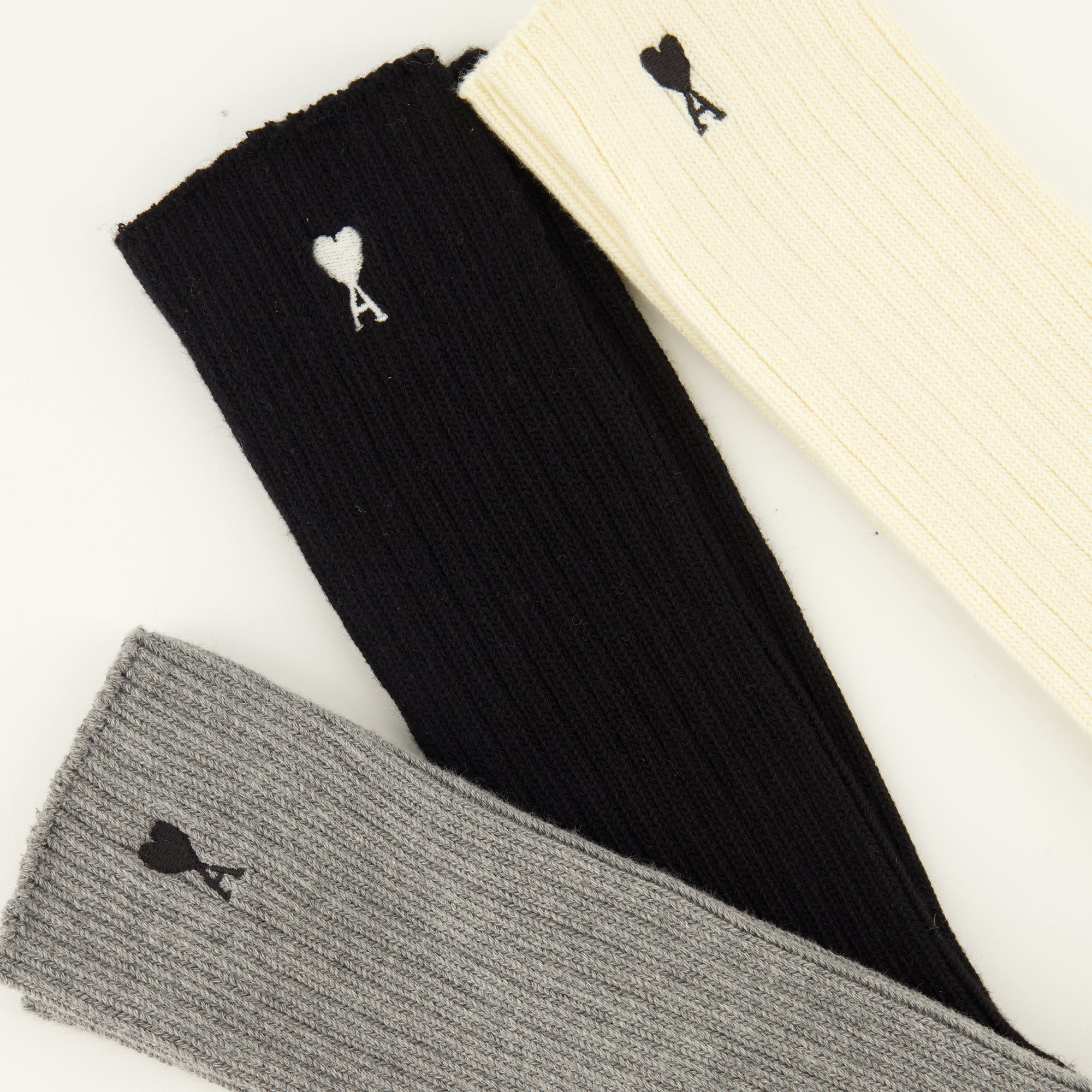Sous-vêtements et homewear Set of 3 AMI Heart Cotton Socks Ami PARIS Noir Unisexe