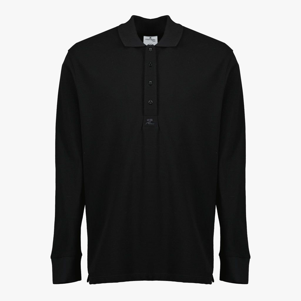 コレージュブランドのメンズ用黒の長袖ポロシャツの画像 - 春夏2026シーズン - 前面ビュー