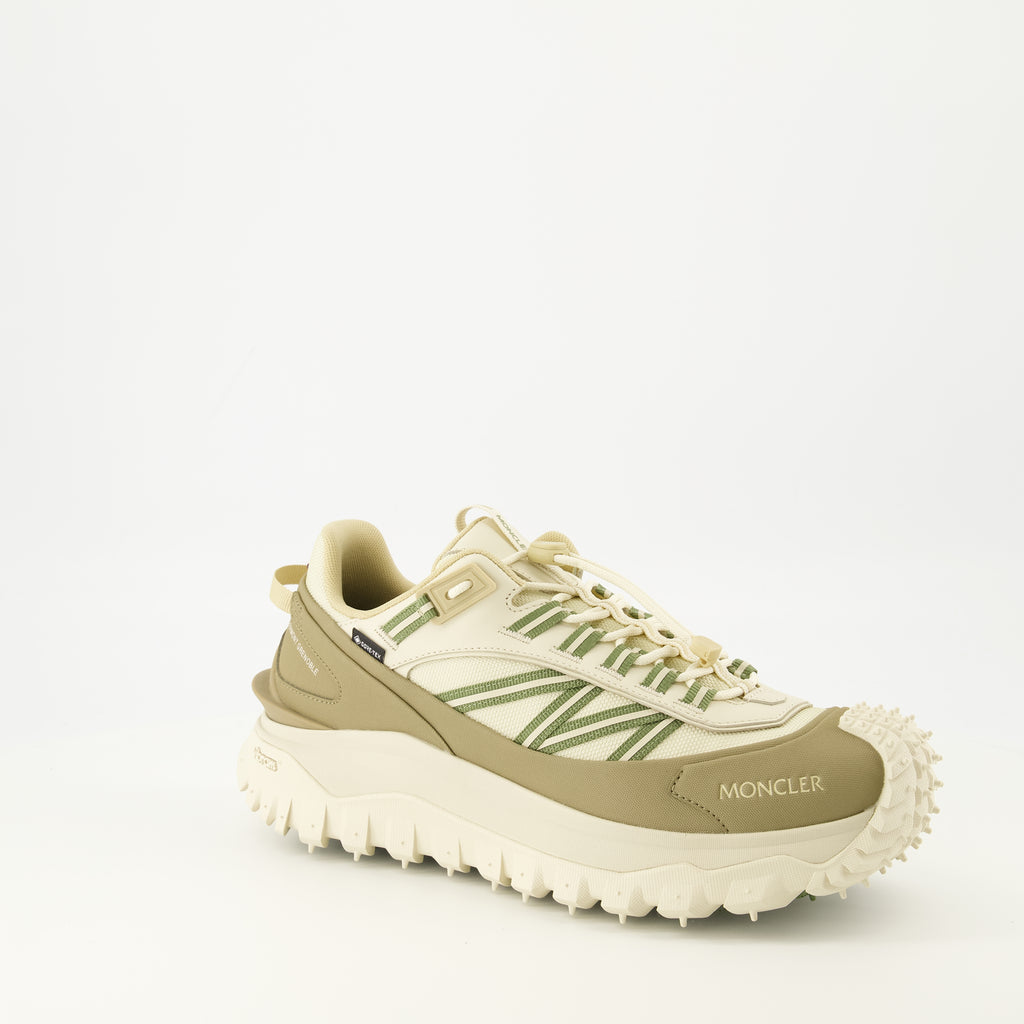 Image of the Moncler Men's Trailgrip GTX Beige Sneakers - Spring-Summer 2026 - Three-quarter front right view