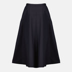 Imagen de la falda midi azul marino de la marca Moncler para mujer - Temporada Primavera-Verano 2026 - Vista Trasera
