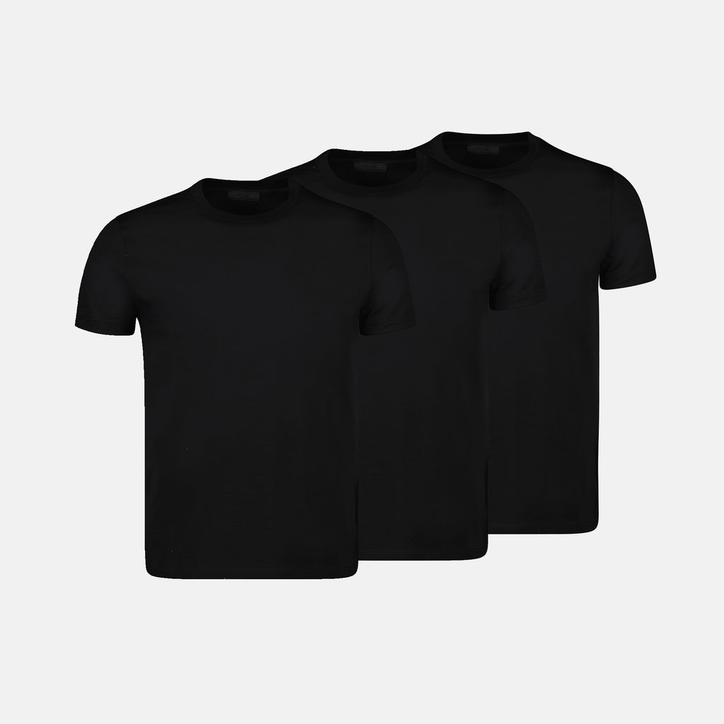 Ropa interior y homewear Conjunto de tres camisetas tipo body Prada Negro Homme