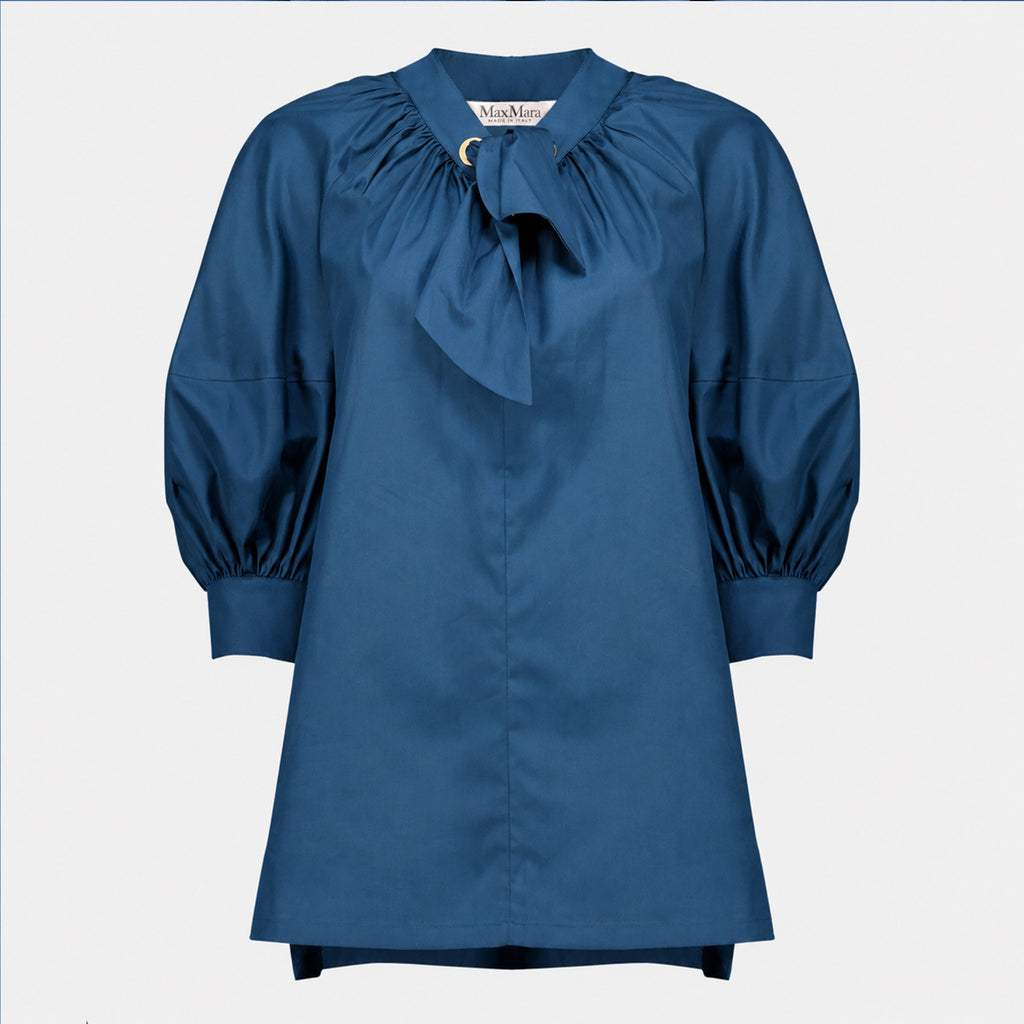 Chemises Chemisier en popeline bleu Max Mara Bleu Femme