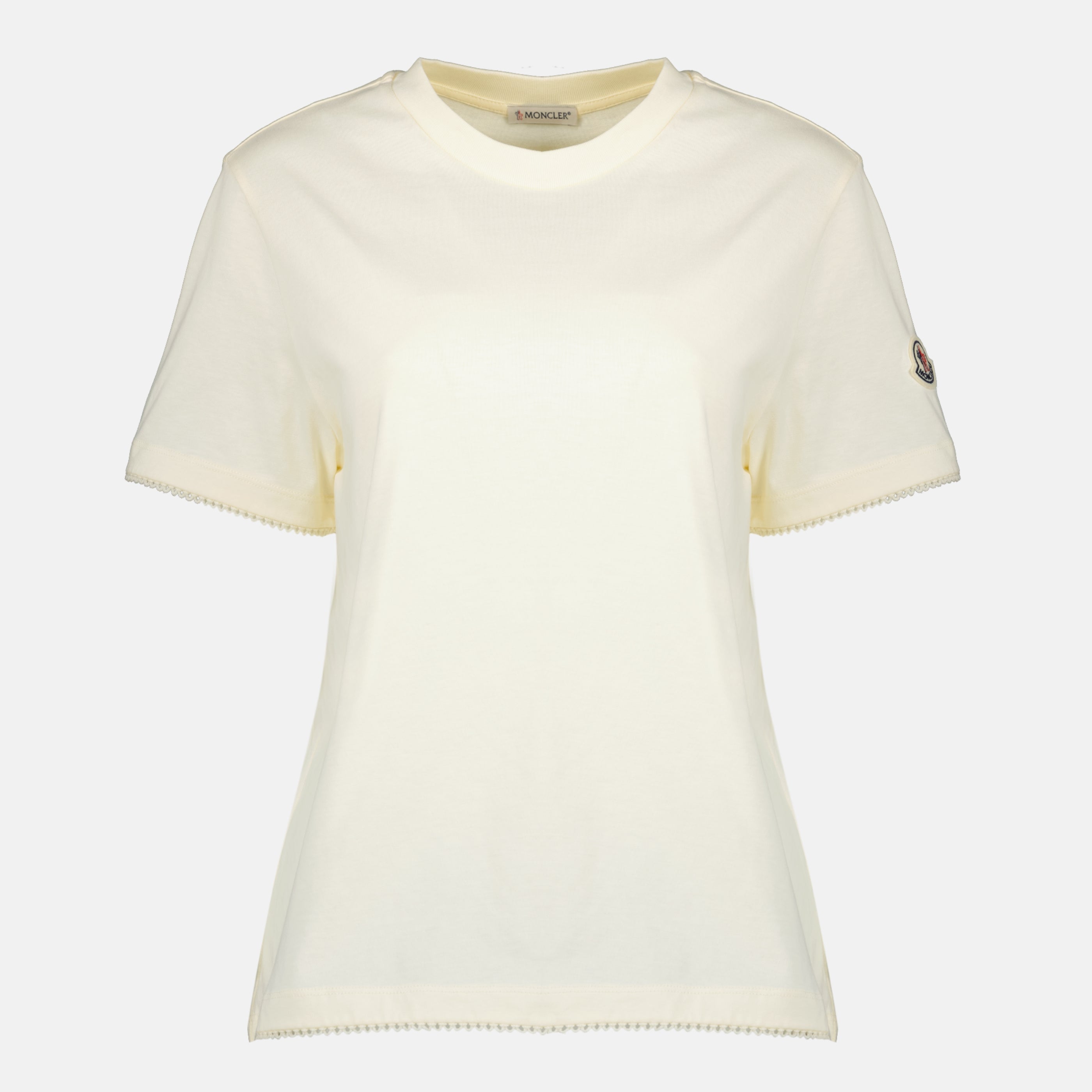 Image de l'article T-shirt logo blanc de la marque Moncler pour Femme - Saison Printemps-Été 2026 - Vue de Face
