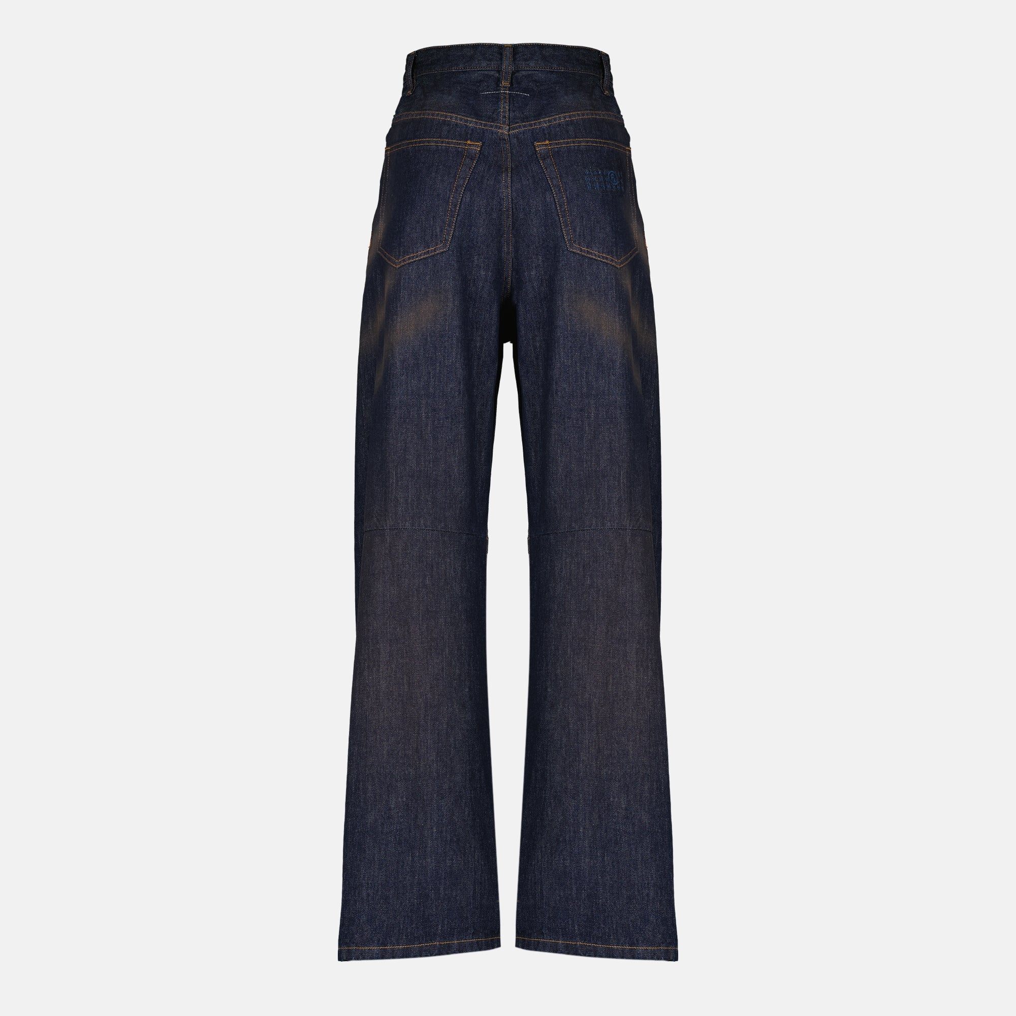 Pantalons Pantalones de Denim Oscuro Anchos Mm6 Bleu foncé Femme