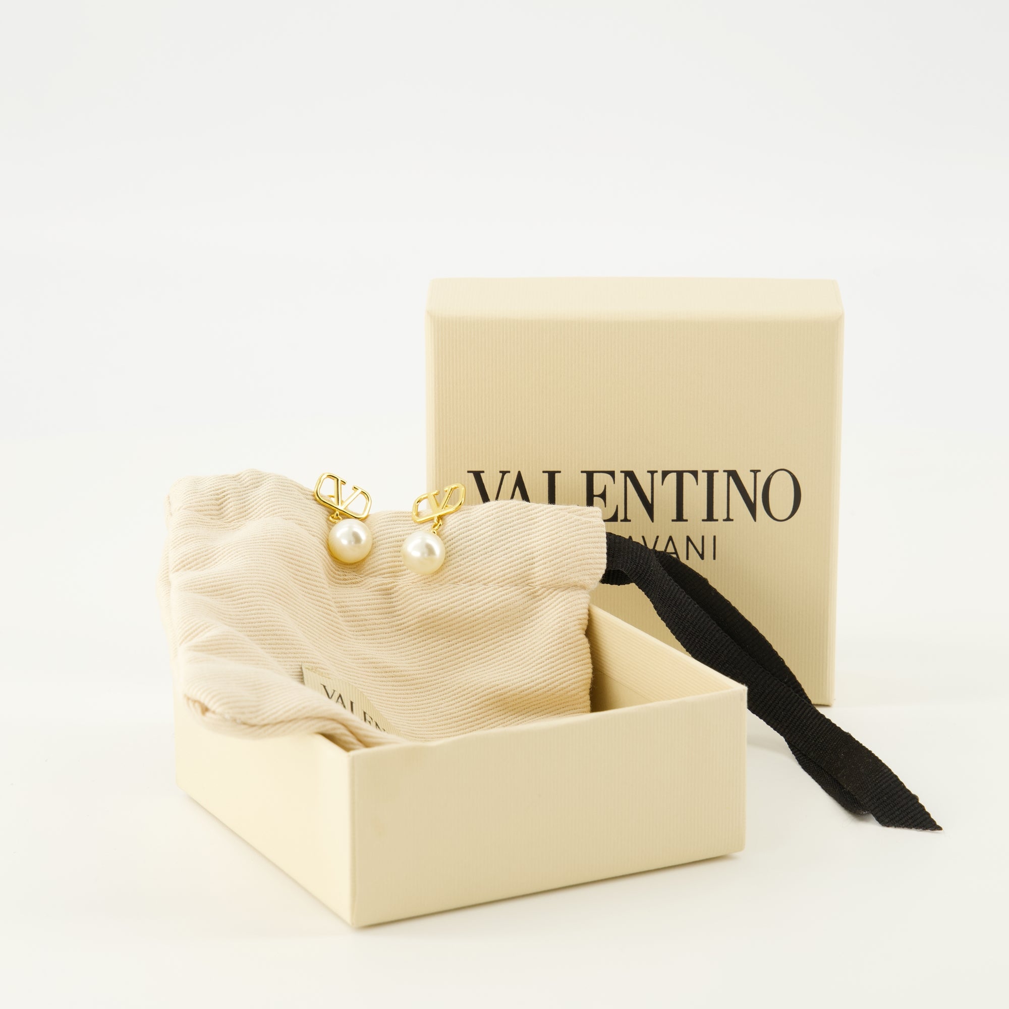 Bijoux Brincos VLogo com Pérola Valentino Garavani Doré Femme