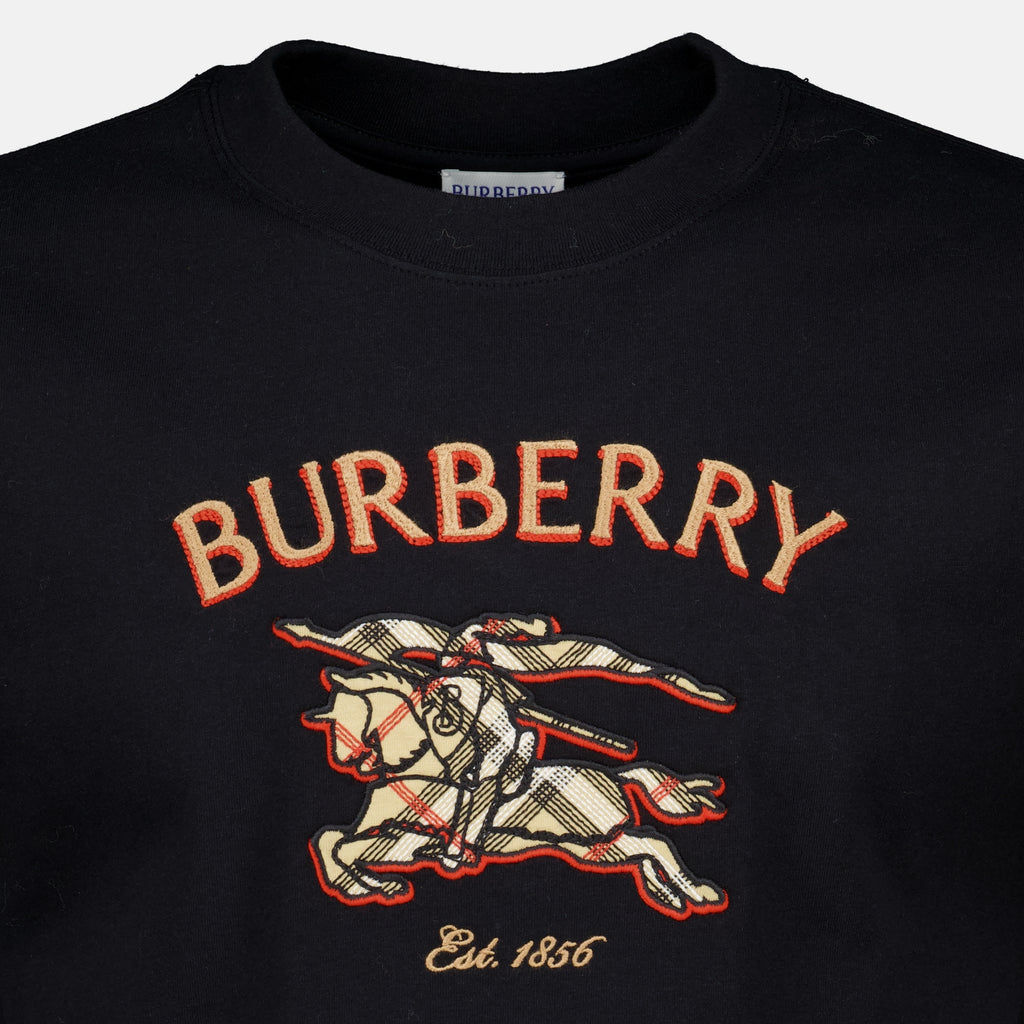 T-shirts T-shirt Knight Check Nera Burberry Noir Homme