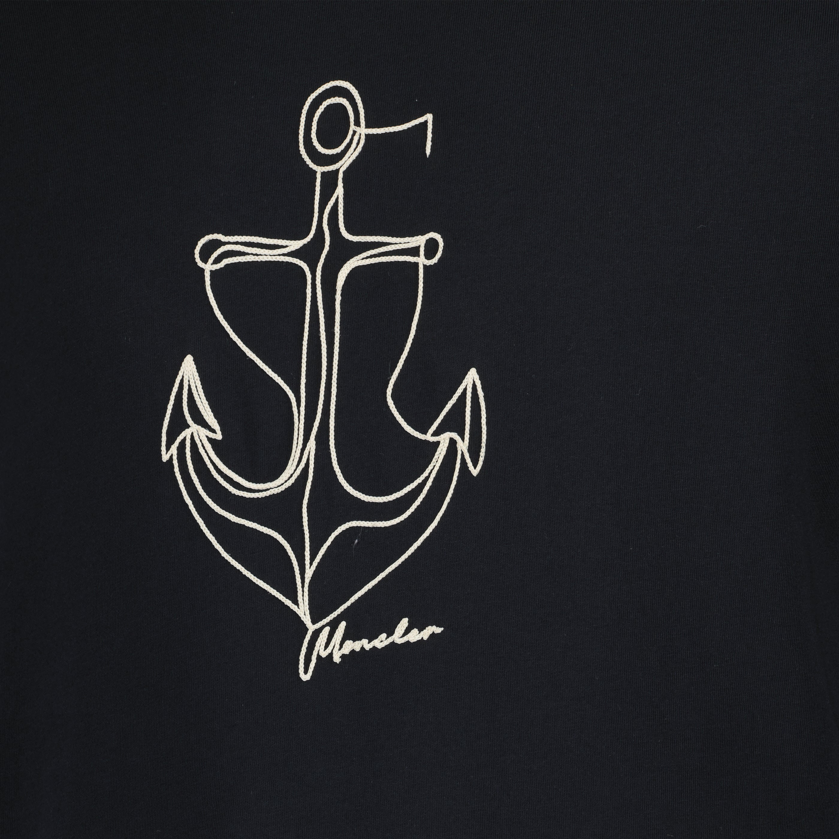 T-shirts Embroidered navy blue cotton t-shirt Moncler Bleu foncé Homme