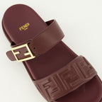Image of the Fendi Women's Feel Bordeaux Sandals - Spring-Summer 2026 - Detailed top view