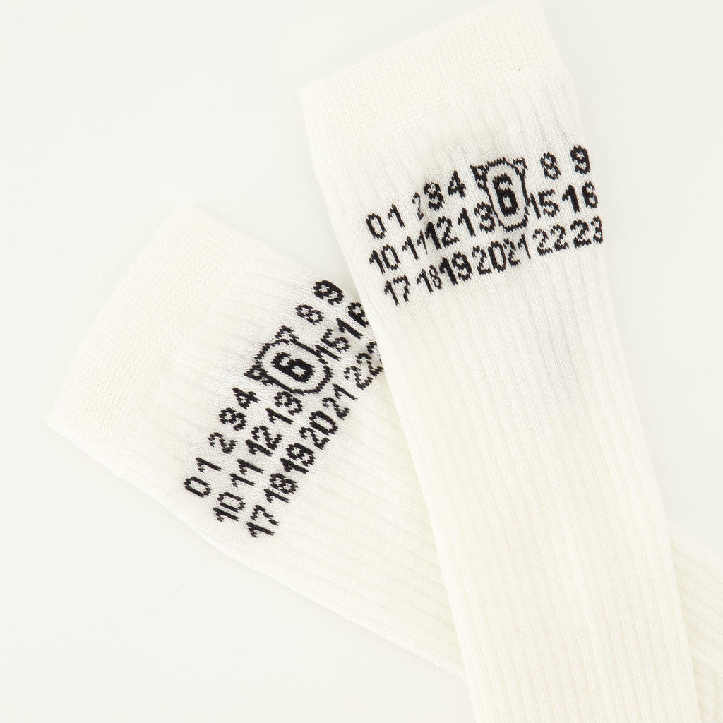 Sous-vêtements et homewear Calze bianche a coste sopra il polpaccio Mm6 Blanc Femme