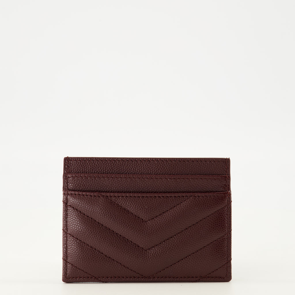 Immagine del portacarte Cassandre in pelle bordeaux del marchio Saint Laurent per donna - Primavera-Estate 2026 - Vista Posteriore