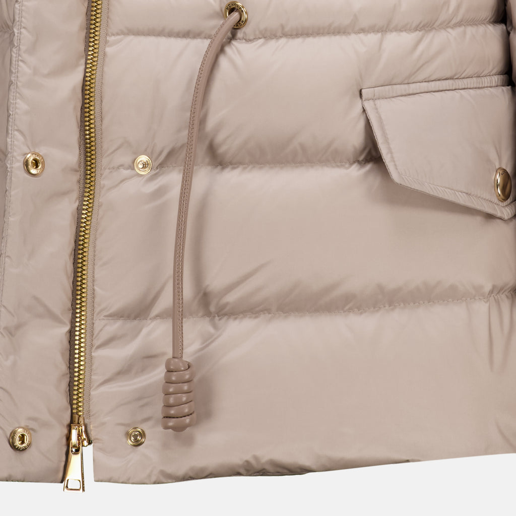 Manteaux Doudoune Raies beige Moncler Beige Femme