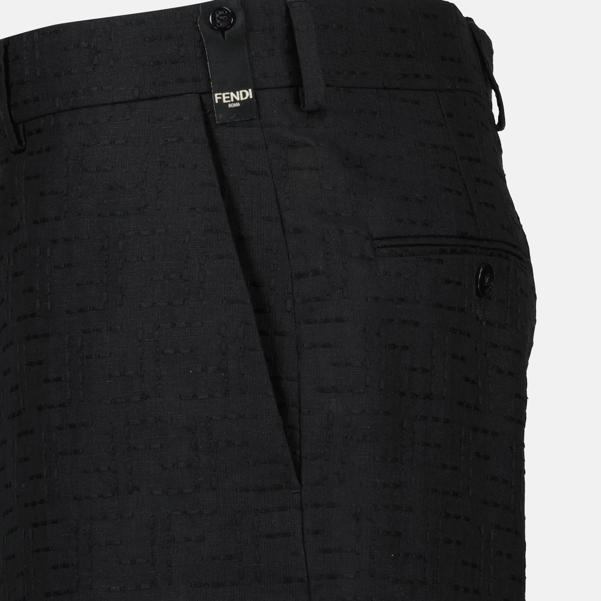 Shorts FF Linen Shorts Fendi Black Men