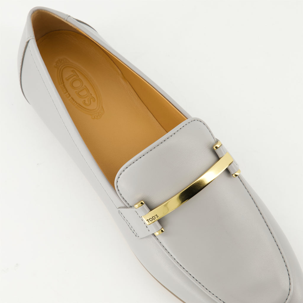 Loafers Smooth Leather Loafers Tod's Gray Femme
