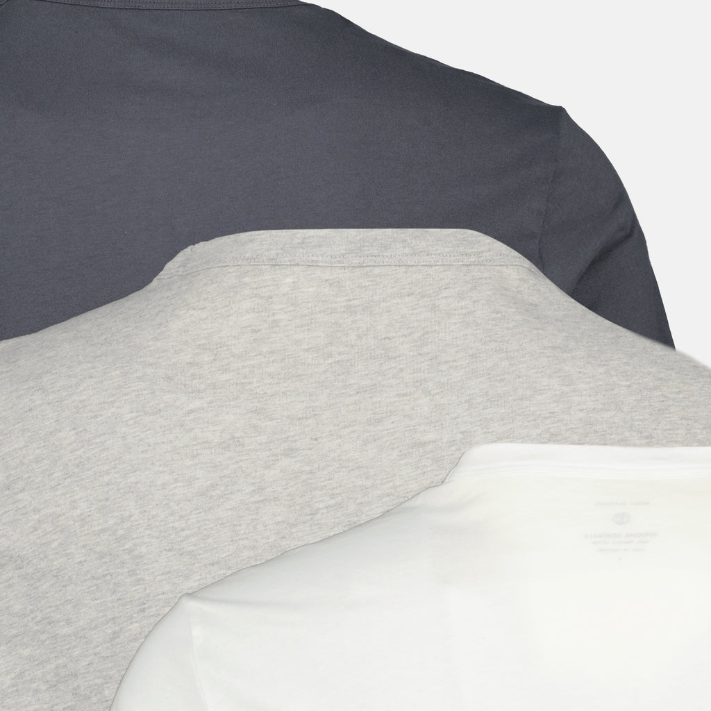 T-shirts Set de tres camisetas blancas, grises y gris oscuro en algodón Officine Générale Gris Homme