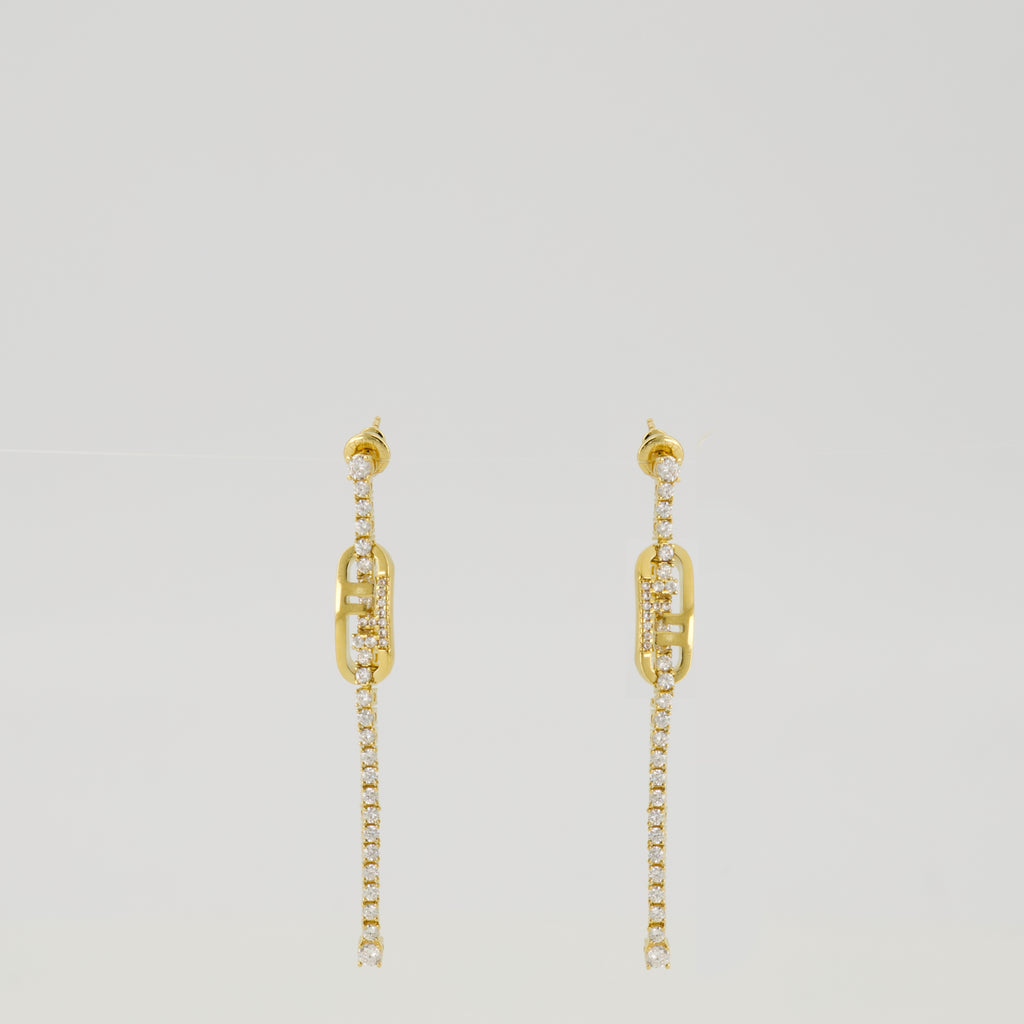 Image of the O'Lock earrings with crystals by Fendi for Women - Autumn-Winter 2025 - Front View