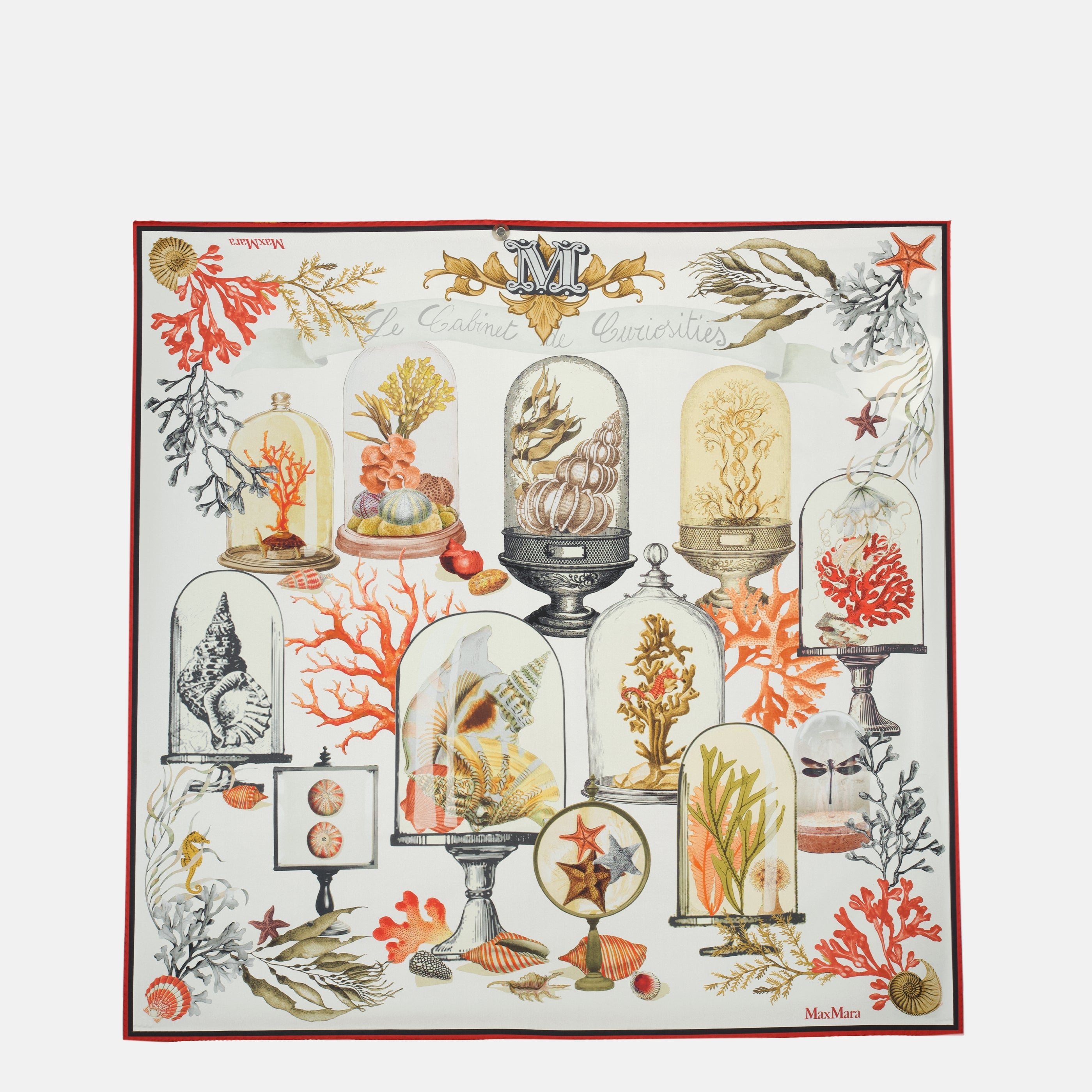 Image de l'article Foulard en sergé de soie imprimé beige de la marque Max Mara pour Femme - Saison Printemps-Été 2026 - Vue de Face