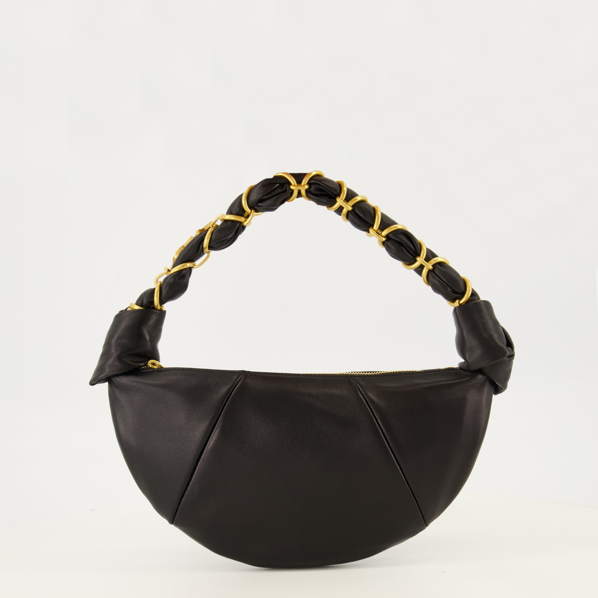 Sacs à main et épaule Bolsa Amalia Mini Hobo em Couro Preto Saint Laurent Noir Femme
