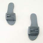 Chaussures ouvertes Mules Baguette en cuir bleu Fendi Bleu Femme