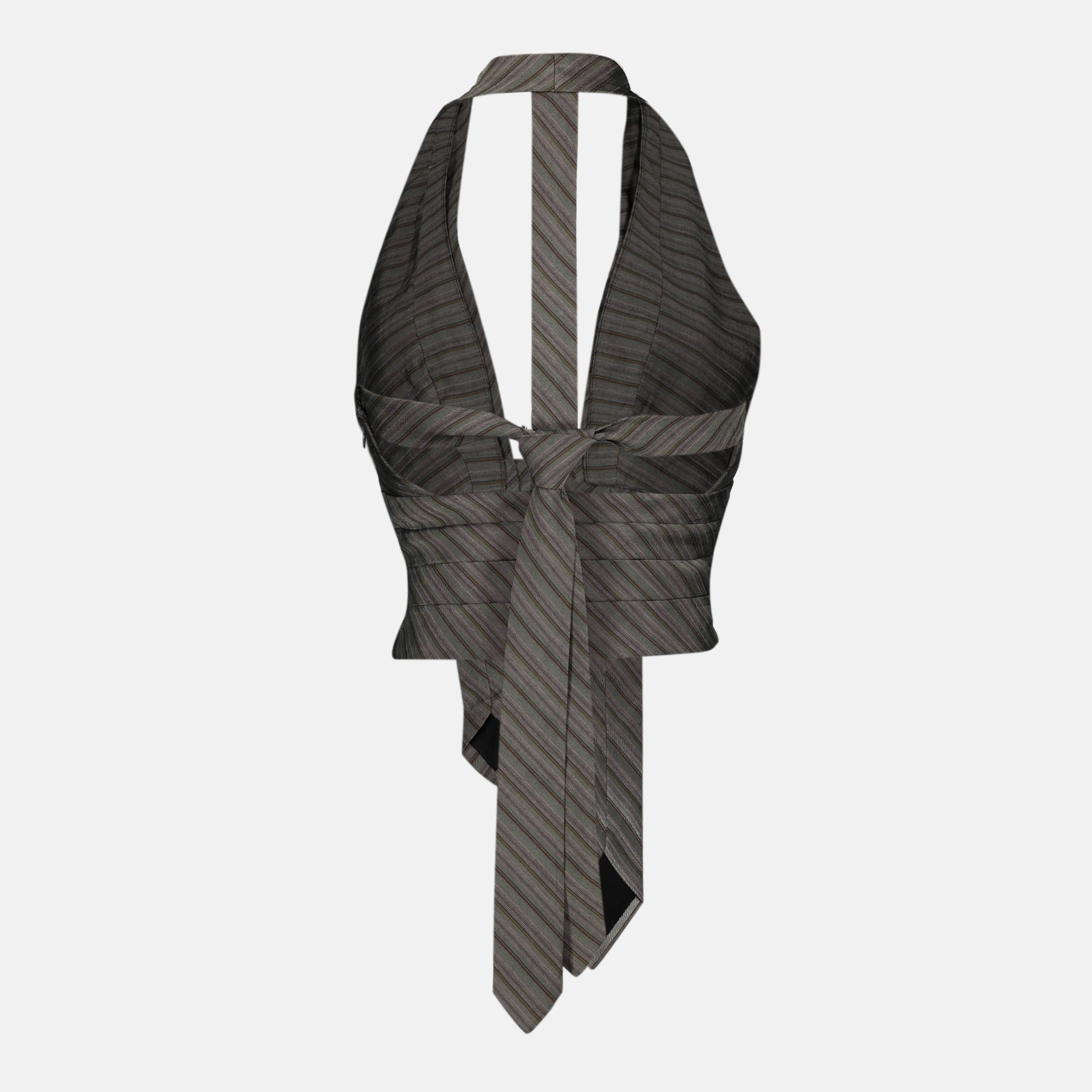 Immagine del top Reyer grigio con cravatte del marchio Christopher Esber per Donna - Stagione Primavera-Estate 2026 - Visuale Posteriore