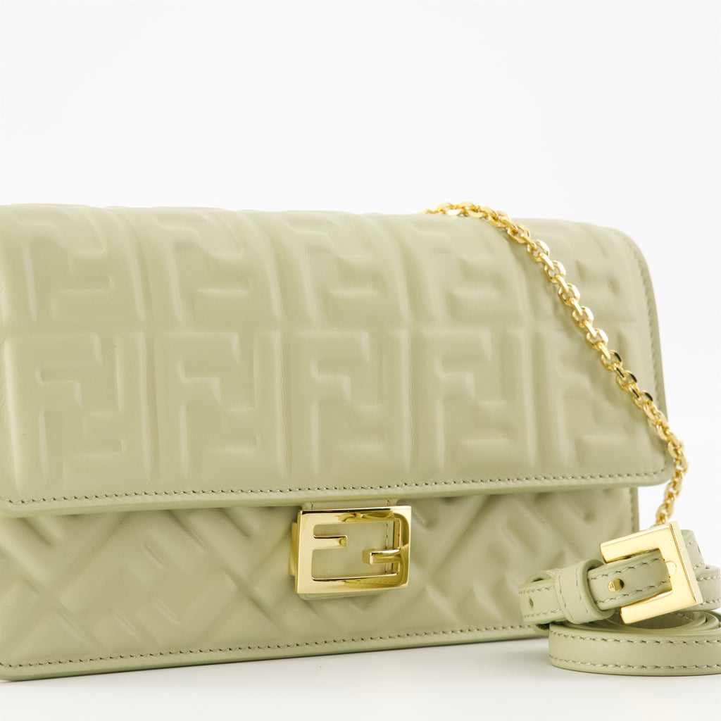 Crossbody bags Baguette Wallet with Chain Fendi Green Femme