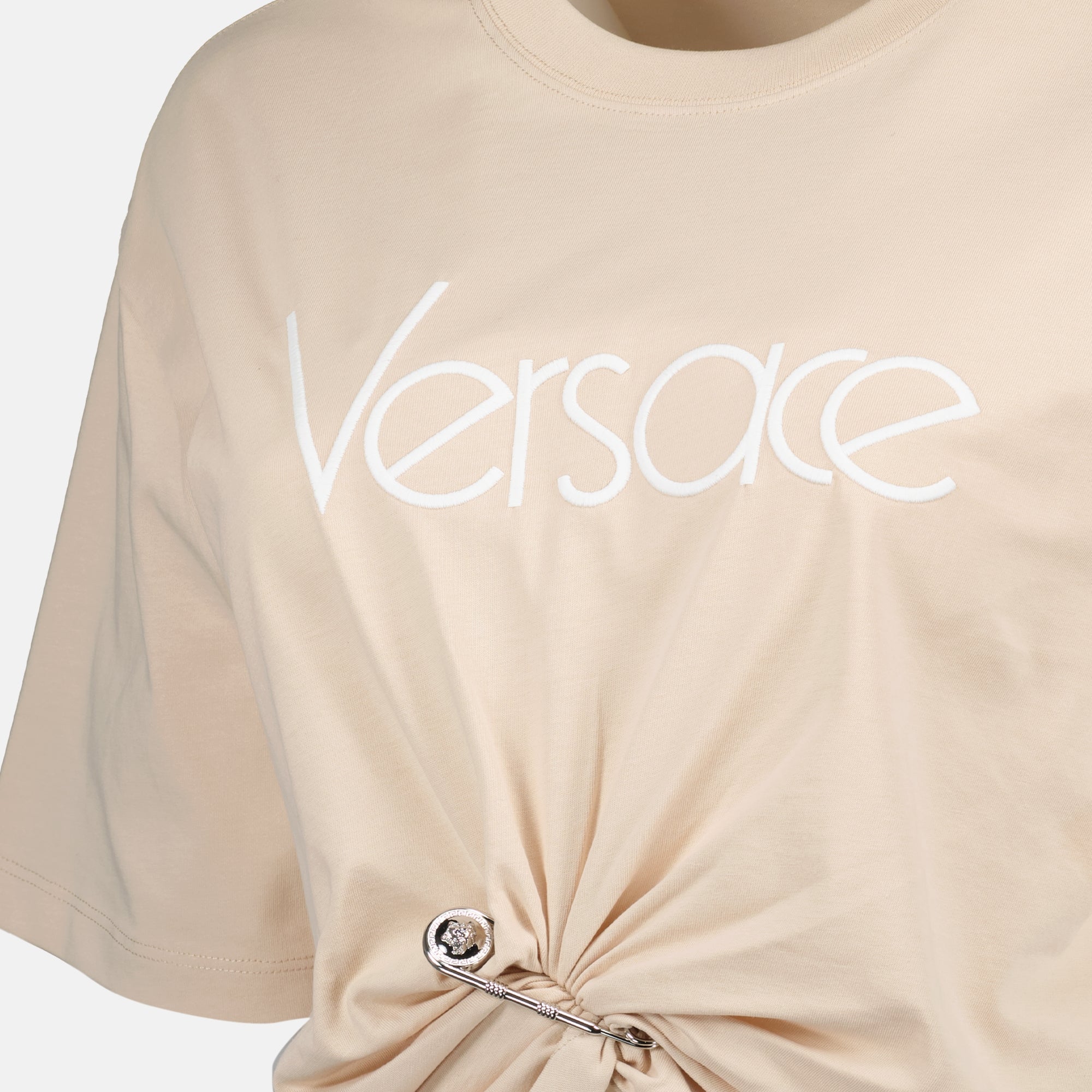 T-shirts T-court Safety Pin Versace Beige Femme