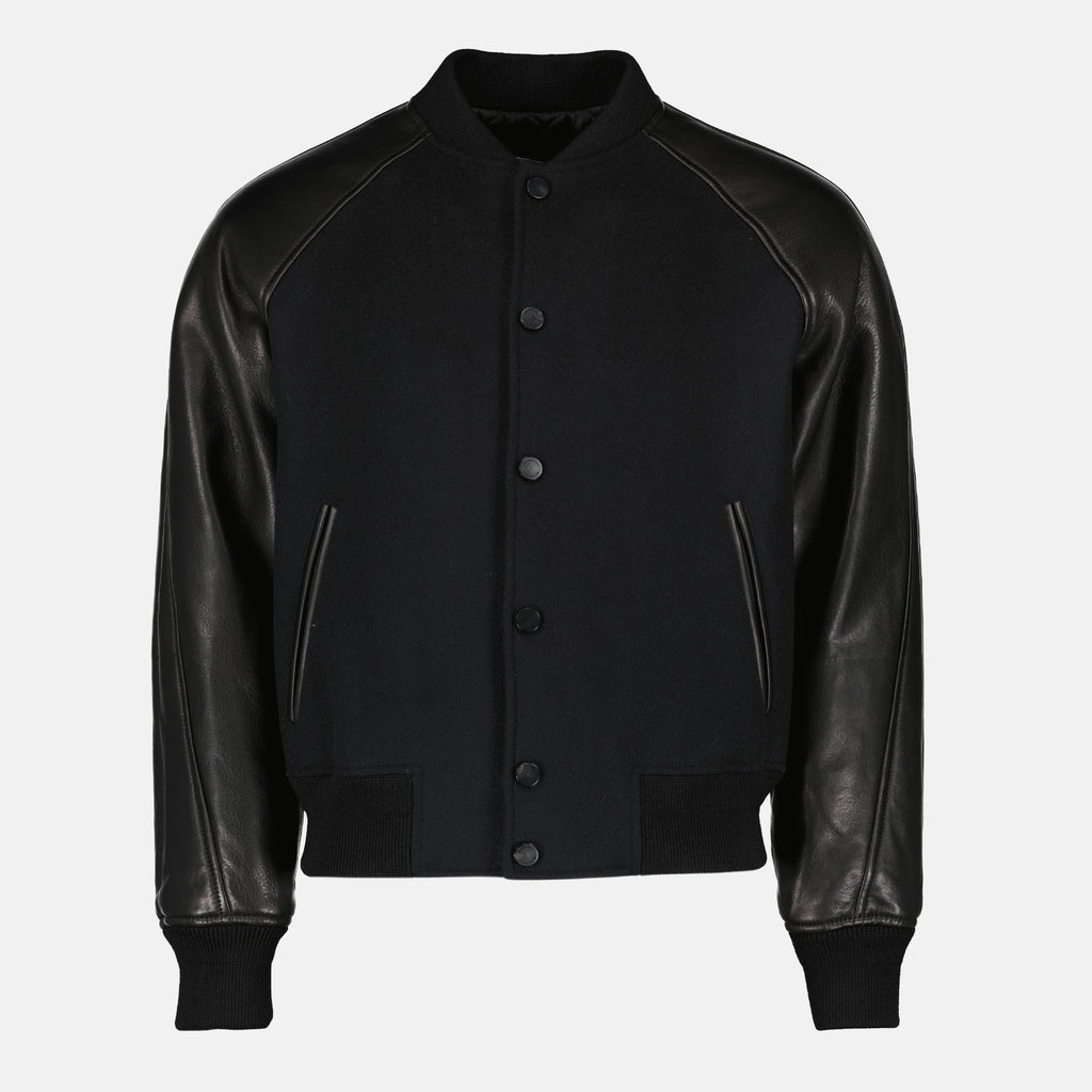 Image de l'article Bomber bi-matière noir de la marque Givenchy pour Homme - Saison Printemps-Été 2026 - Vue de Face