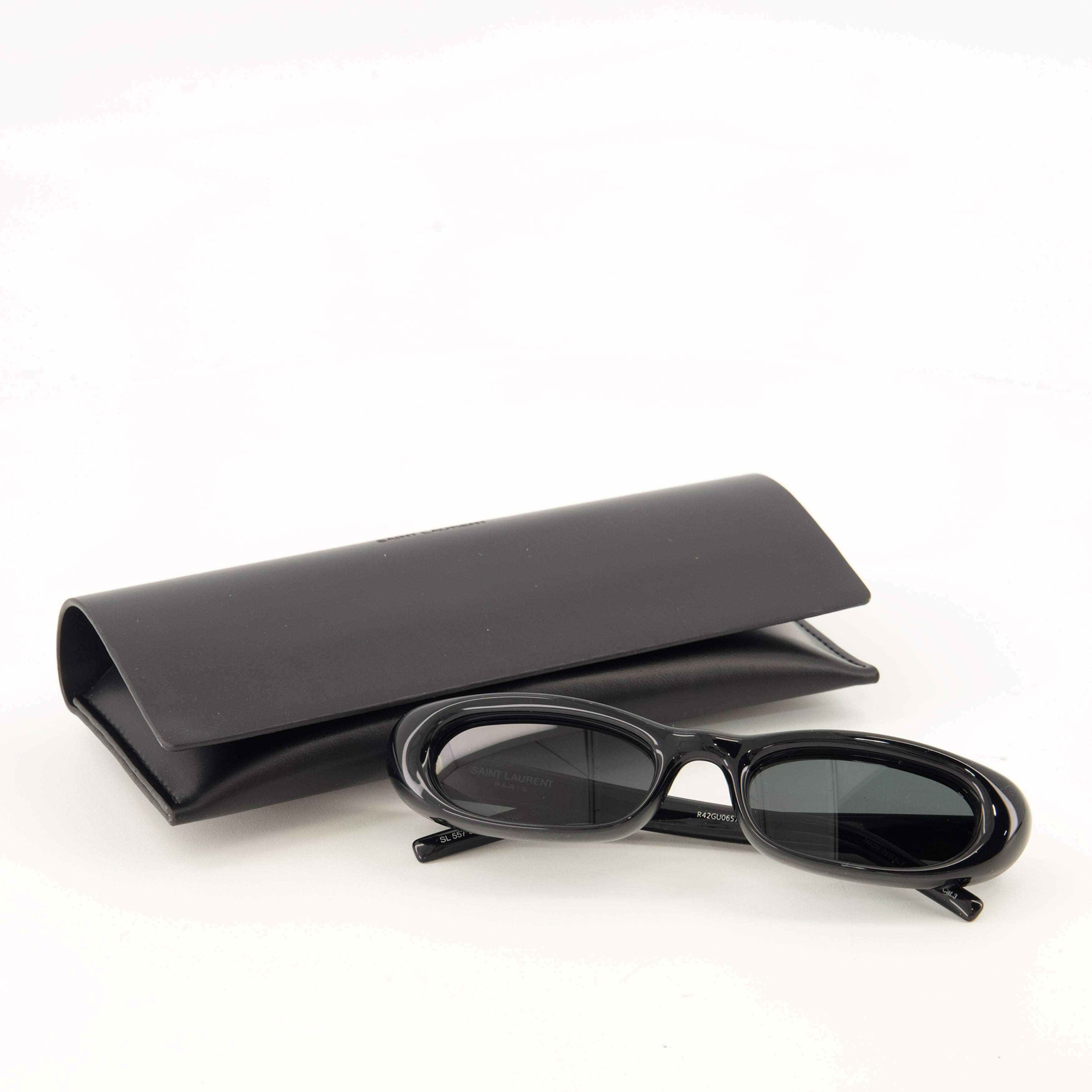 Lunettes SL 557 Shade Plump Black Sunglasses Saint Laurent Noir Unisexe