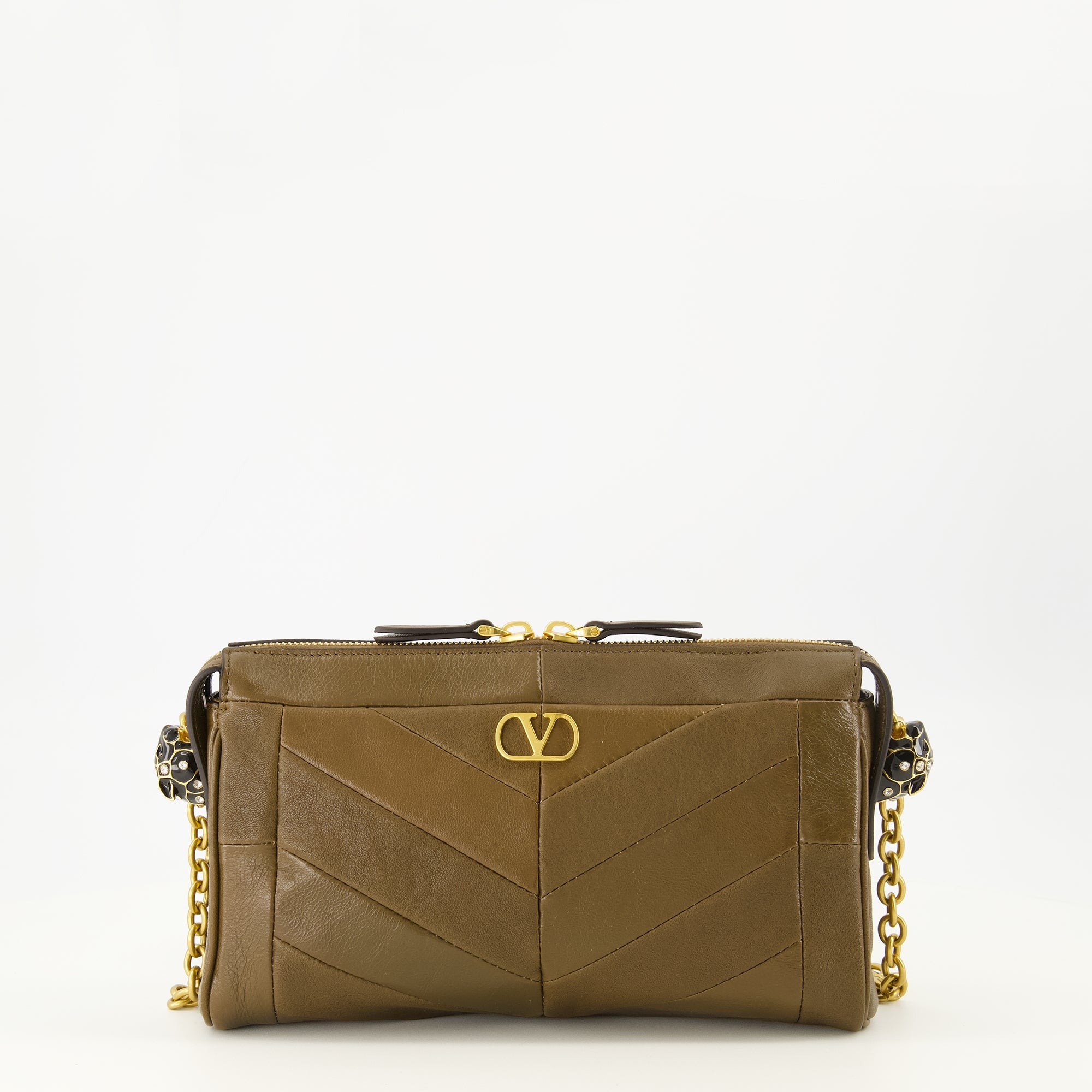 Sacs bandoulière Panthea Kleine Brown Leder Tasche Valentino Garavani Kaki Femme