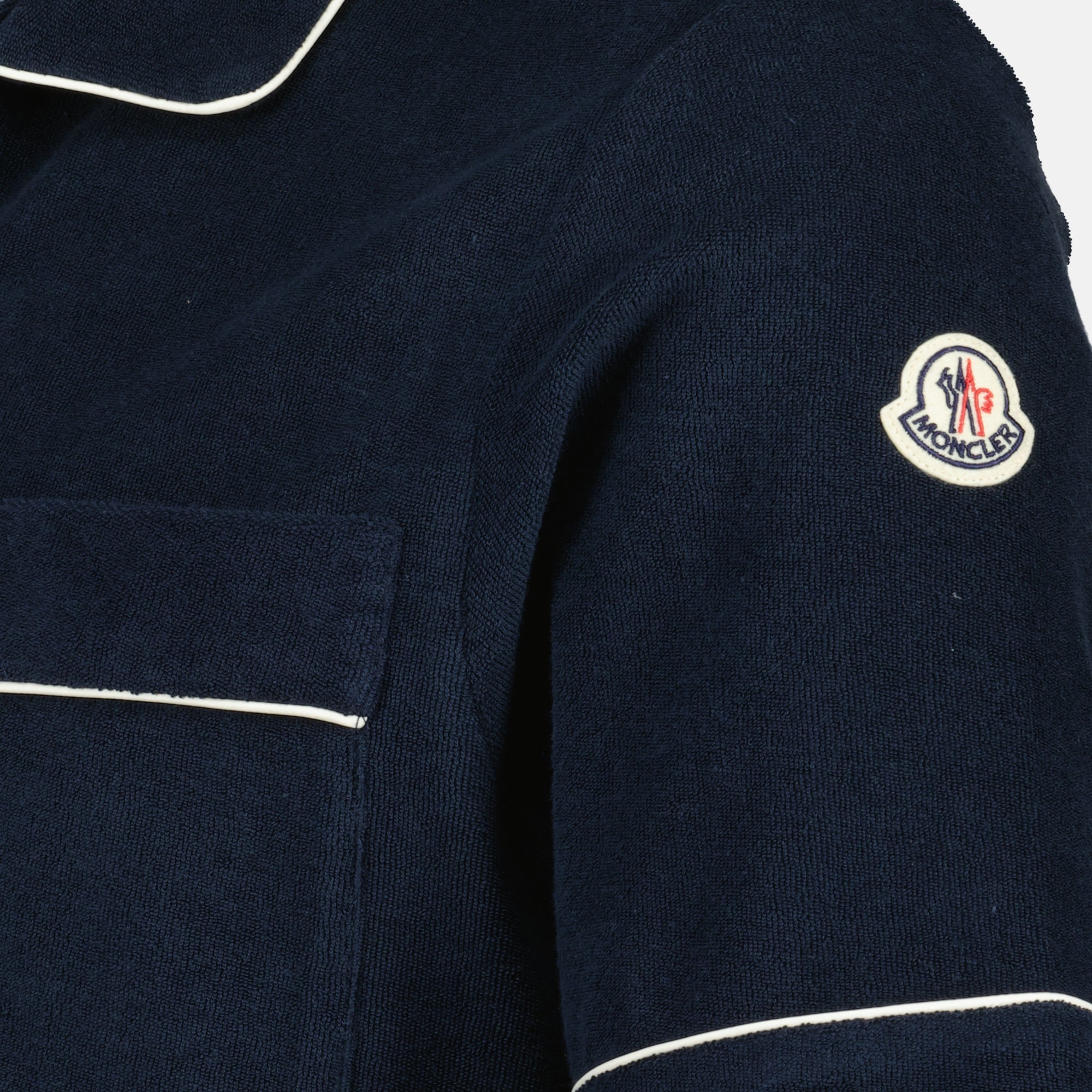Polo shirts Terry Cotton Polo Moncler Dark blue Homme