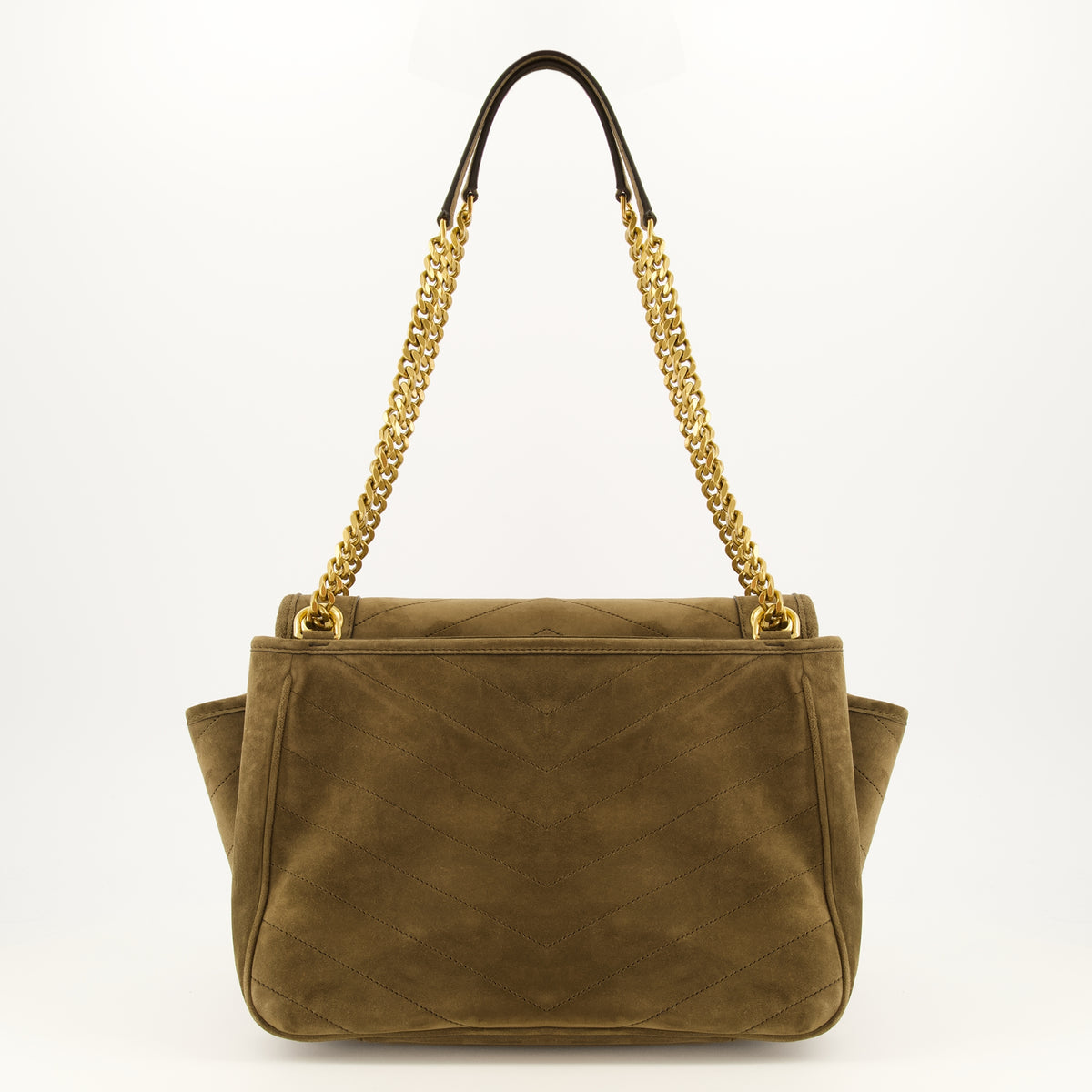 Sacs à main et épaule Borsa in Camoscio Niki Tripouch in Khaki Saint Laurent Kaki Femme