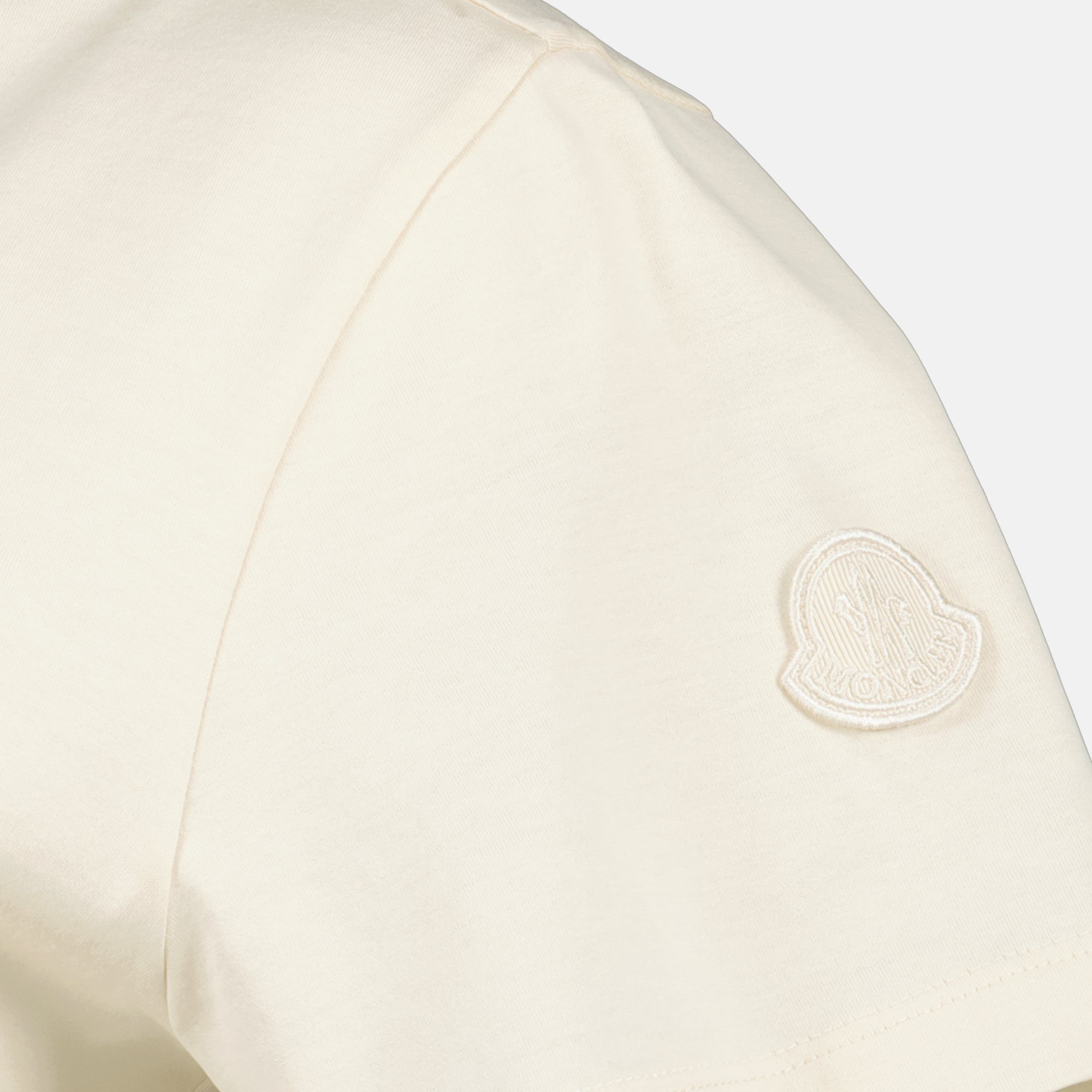 Image de l'article T-shirt en coton blanc de la marque Moncler pour Femme - Saison Printemps-Été 2026 - Vue détaillée_2