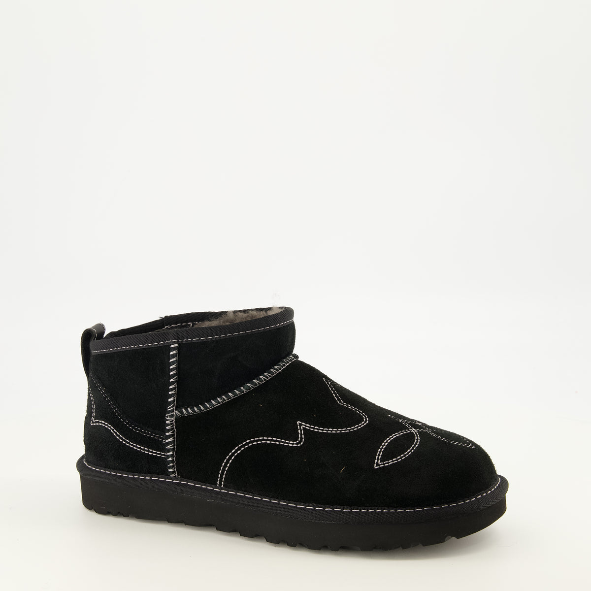 Bottines Bottes Classic Ultra mini Western noir Ugg Noir Femme