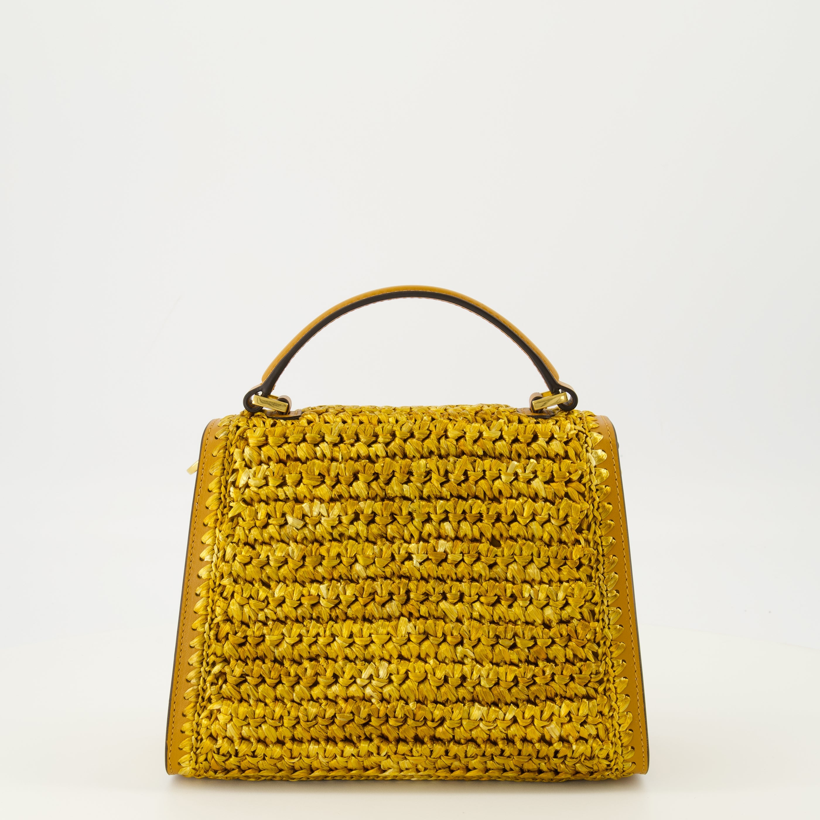 Mini VSling Bag in Golden Raffia Effect Fabric – myCompañero