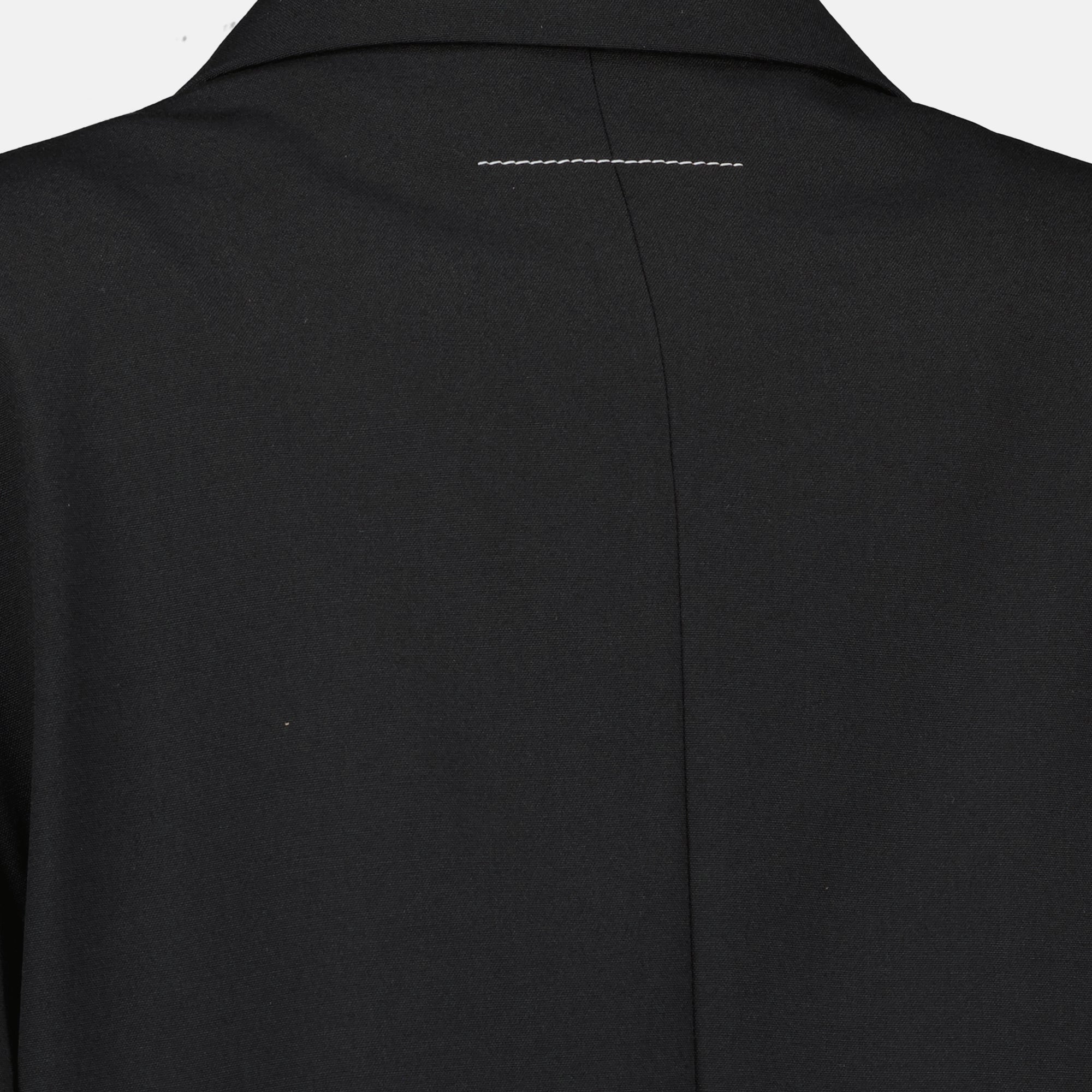 Mm6 브랜드의 여성용 블랙 울 블레이저 이미지 - 2026년 봄 여름 - 상세 보기_2