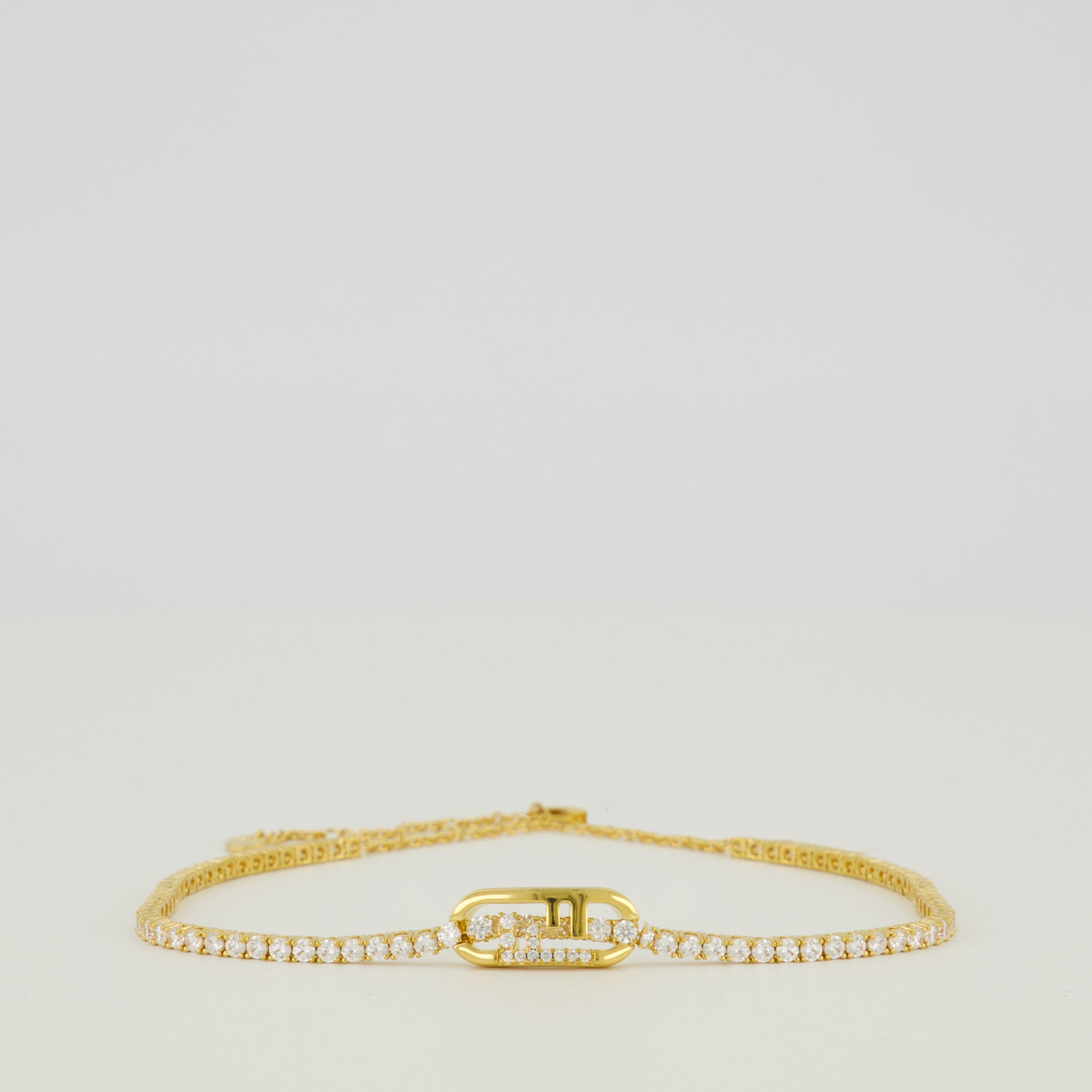 Image de l'article Collier O'Lock avec cristaux de la marque Fendi pour Femme - Saison Automne-Hiver 2025 - Vue de Face