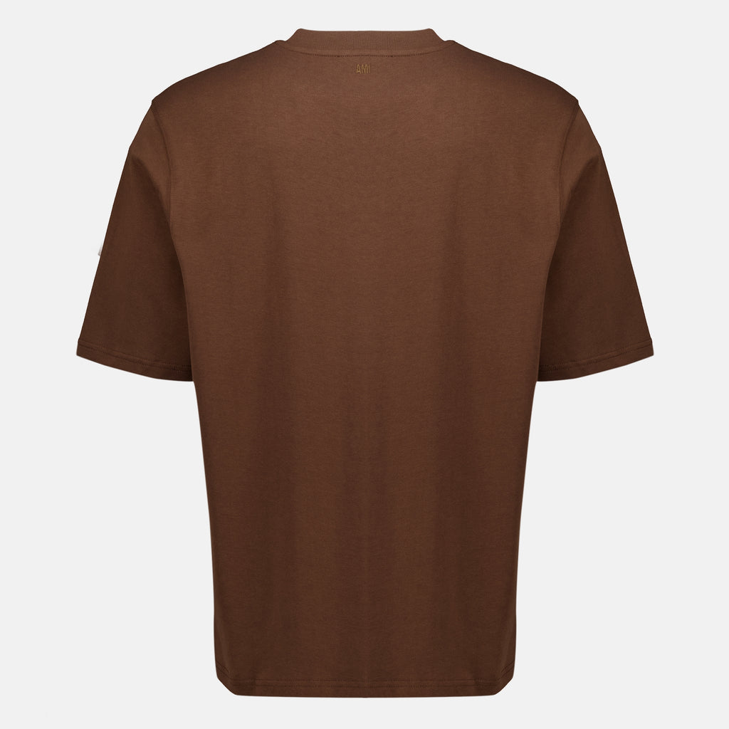 T-shirts Brown Cotton T-Shirt Ami PARIS Marron Unisexe