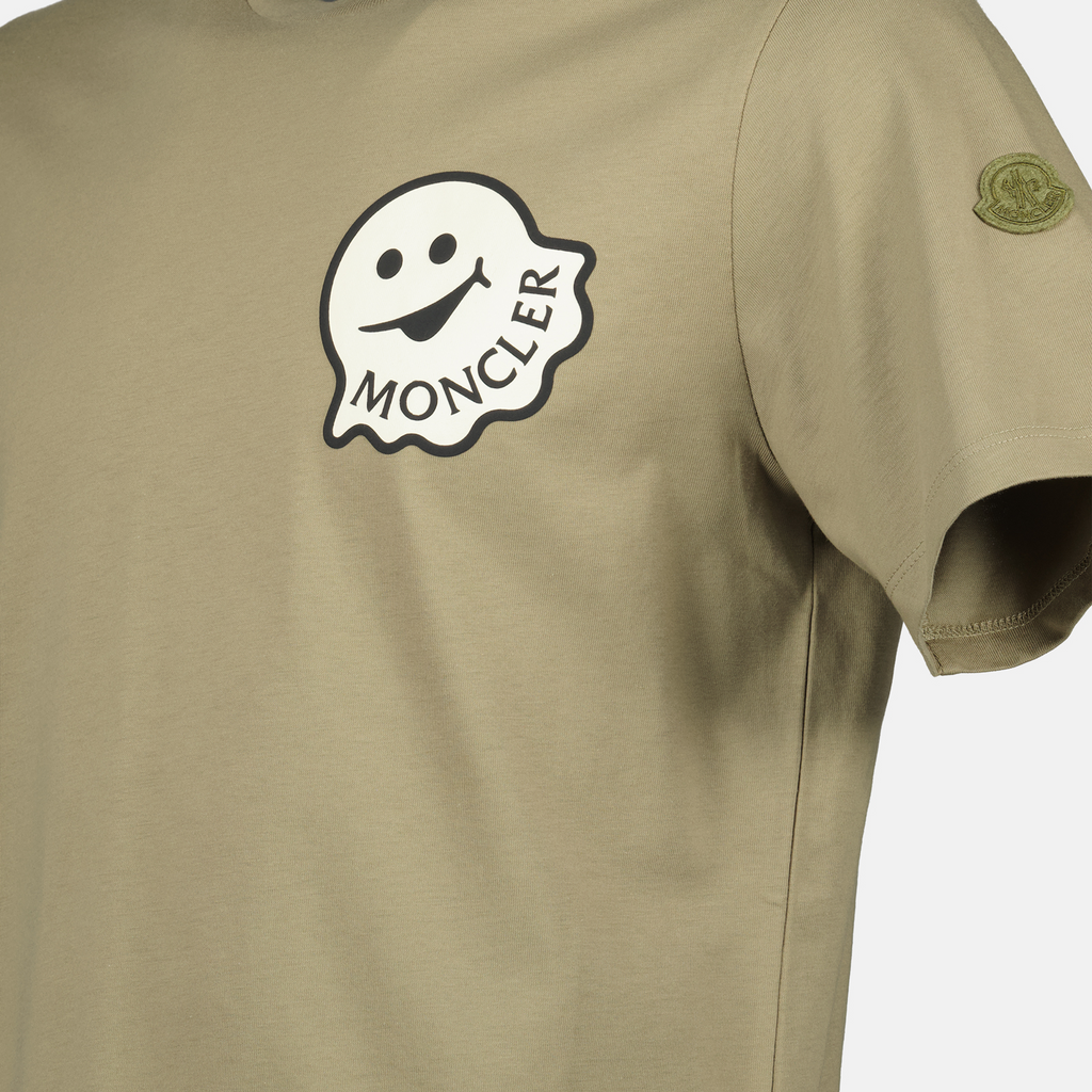티셔츠 T-shirt vert à logo Moncler 카키색 옷감 Homme