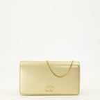 Sacs à main et épaule Pochette in Pelle Laminata VLogo Valentino Garavani Doré Femme