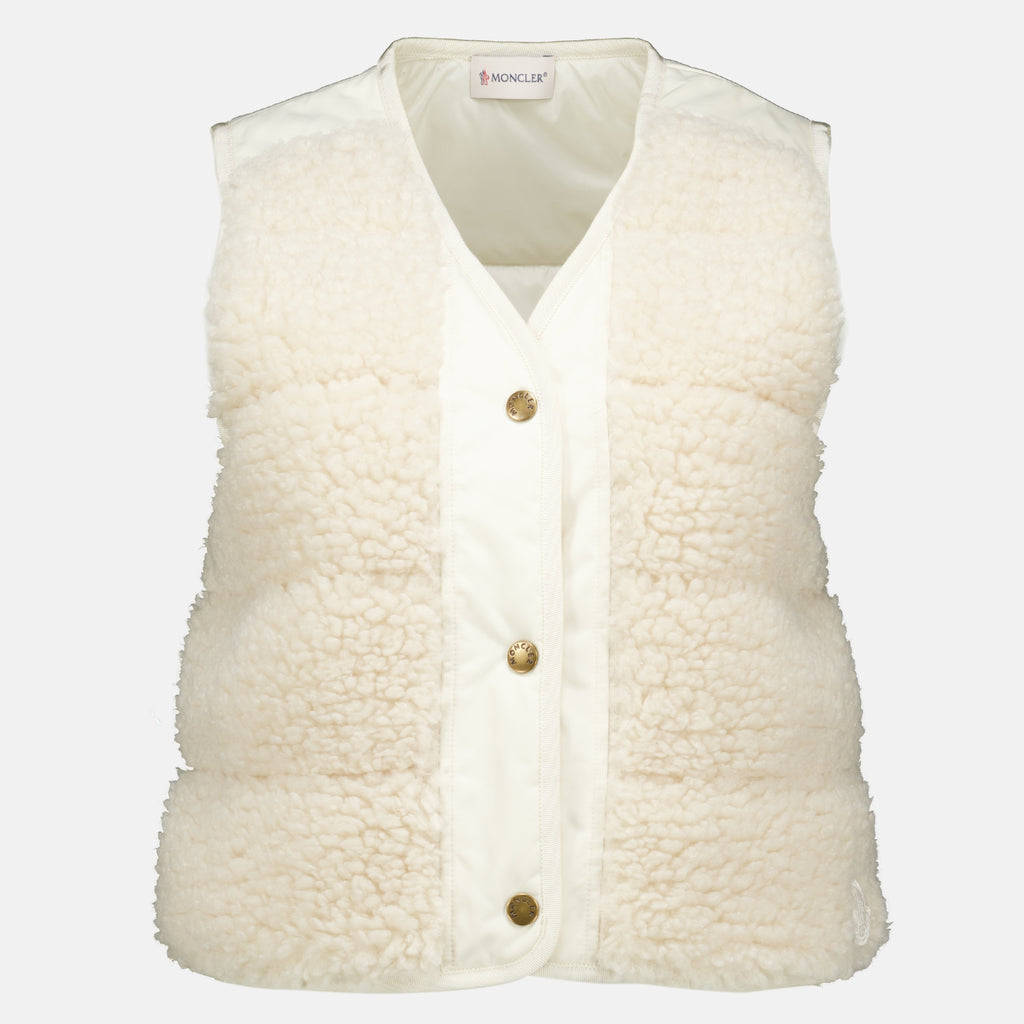 Vestes Gepolsterte Teddy Weste Moncler Beige Femme