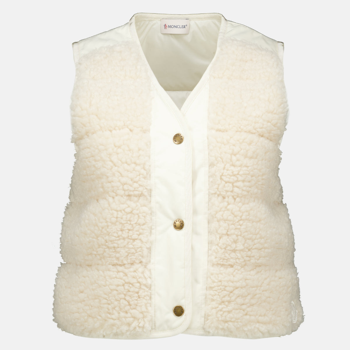 Vestes Gepolsterte Teddy Weste Moncler Beige Femme