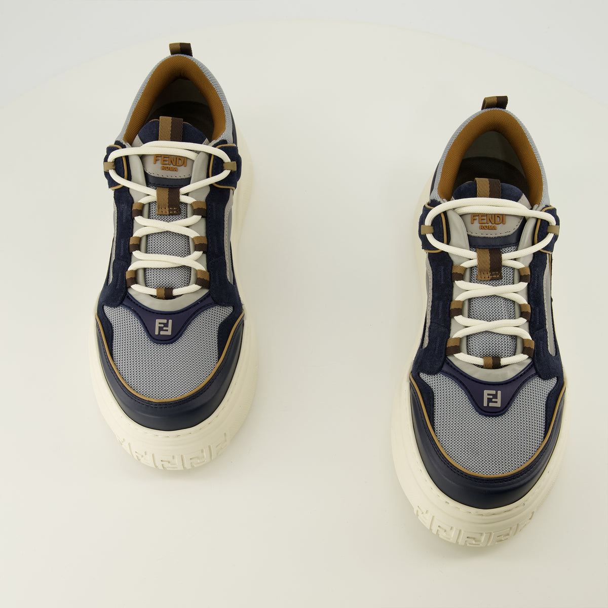 Baskets 펜디 포스 네이비 블루 스니커즈 Fendi Bleu foncé Homme