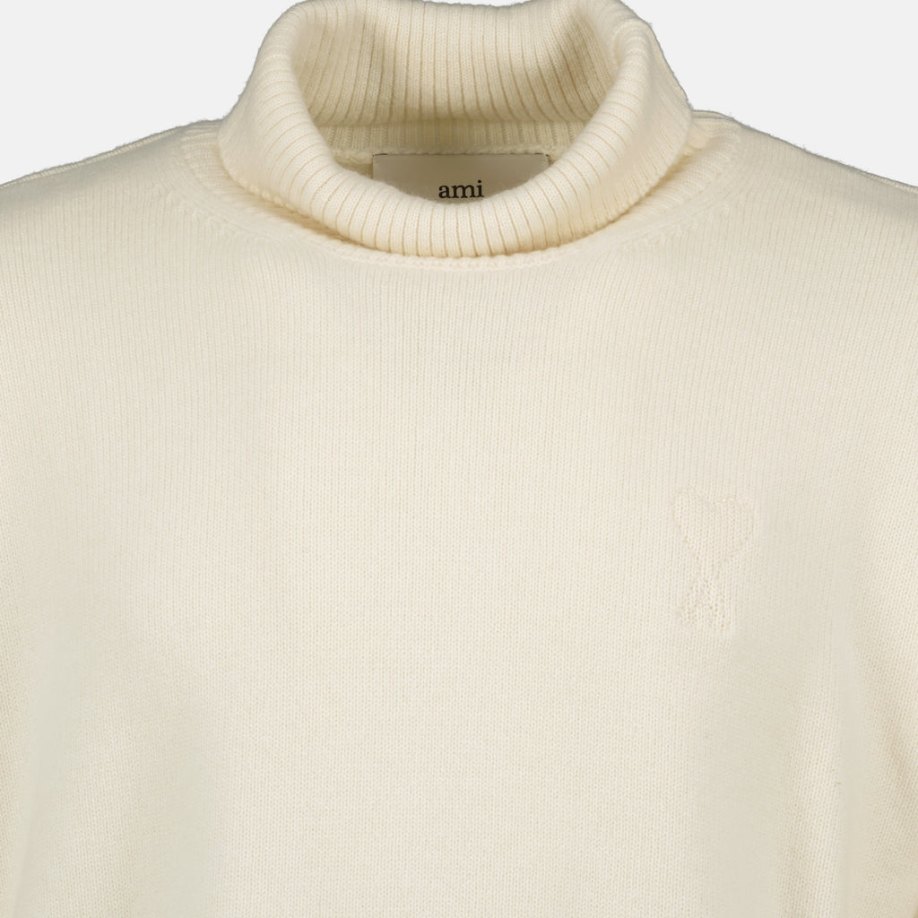 Image de l'article Pull col roulé Ami de coeur de la marque Ami PARIS pour Unisex - Saison Automne-Hiver 2025 - Vue détaillée_3