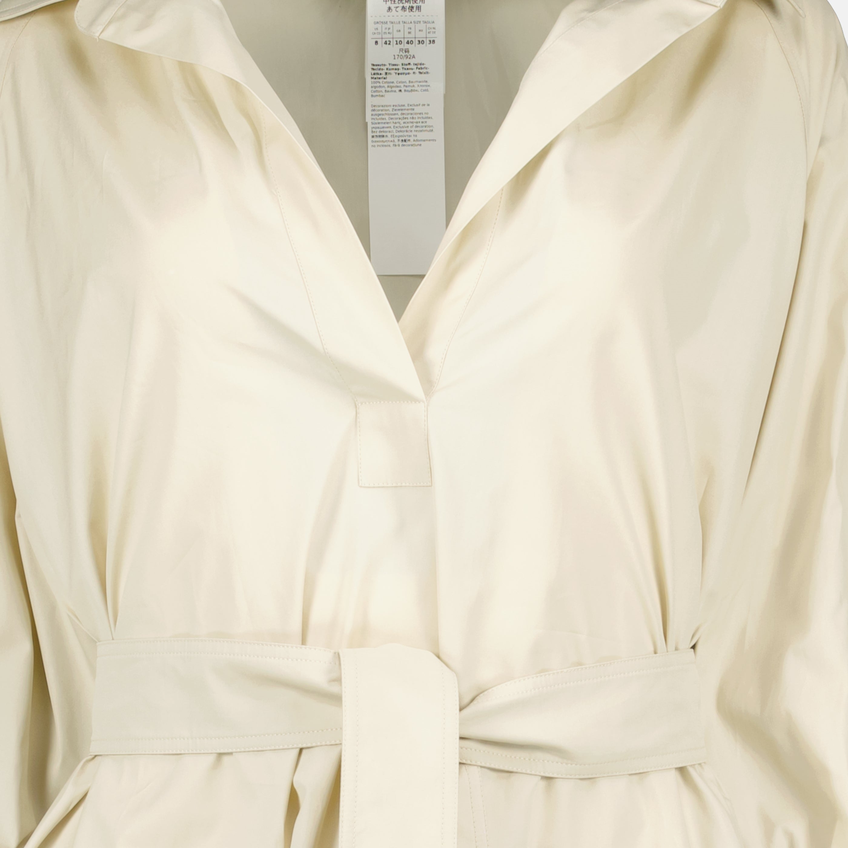 Bild des Max Mara Damenbeige Baumwollpopeline-Kleides - Frühjahr-Sommer 2026 - Detailansicht_2
