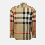 Camicie Camicia a Righe Check Burberry Beige Homme