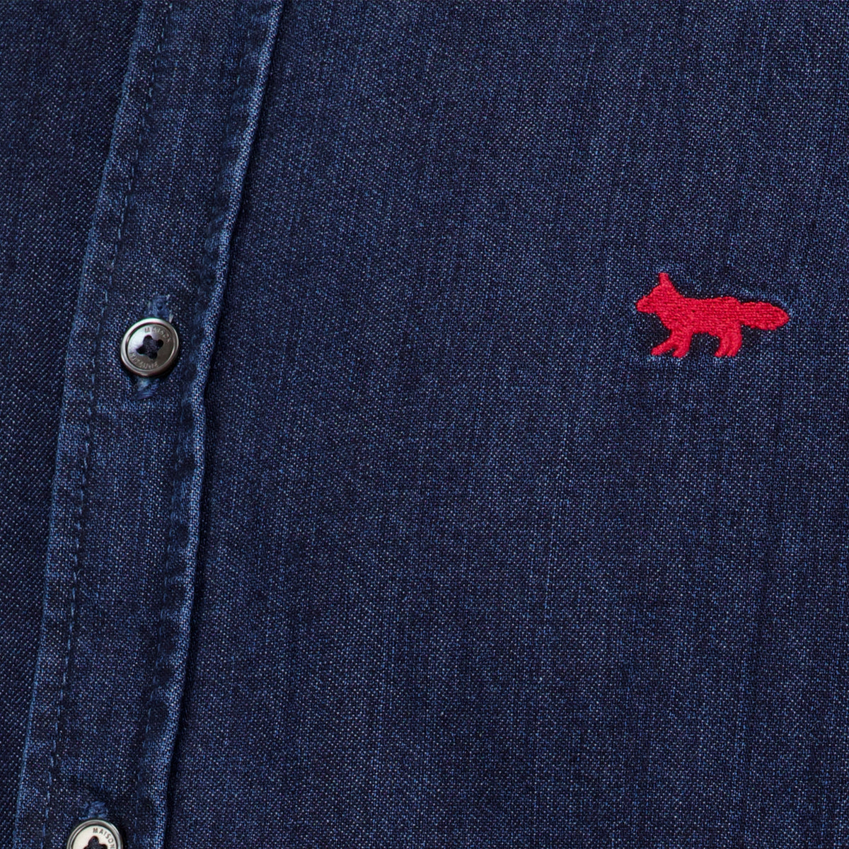 Chemises Chemise en denim bleu Maison Kitsune Bleu foncé Homme
