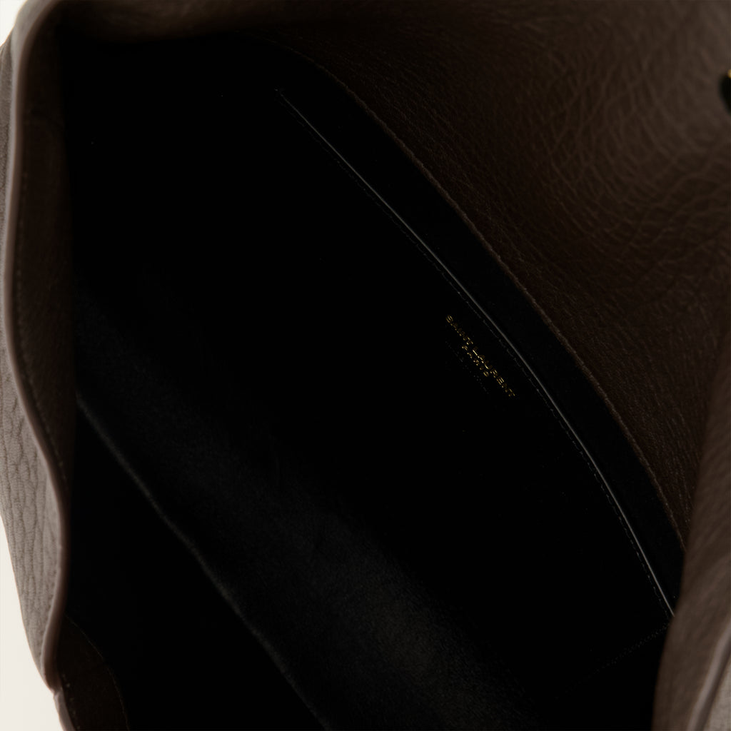 Pochettes Cassandre Clutch aus braunem Leder Saint Laurent Marron Femme