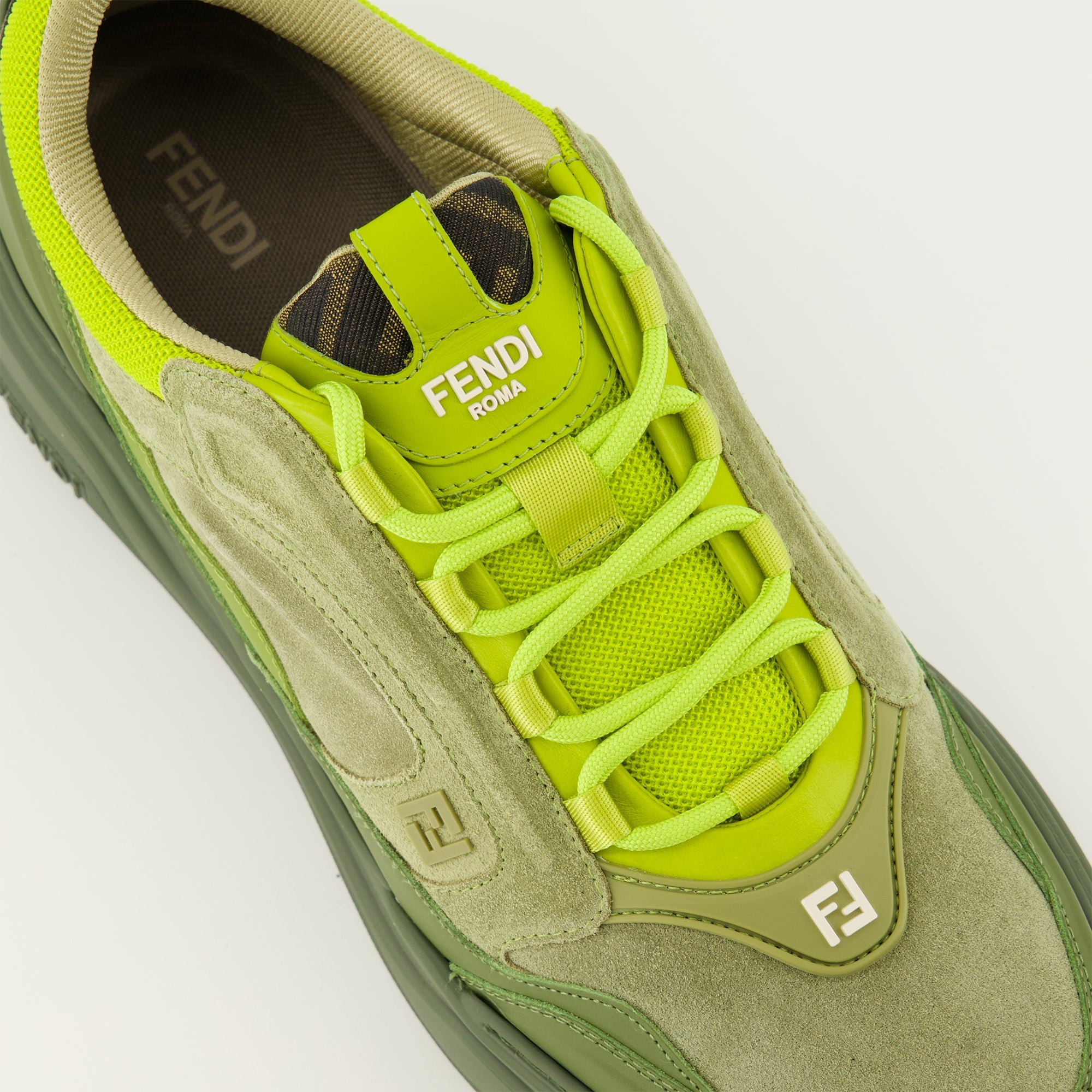 Baskets 펜디 포스 그린 스니커즈 Fendi Vert Homme