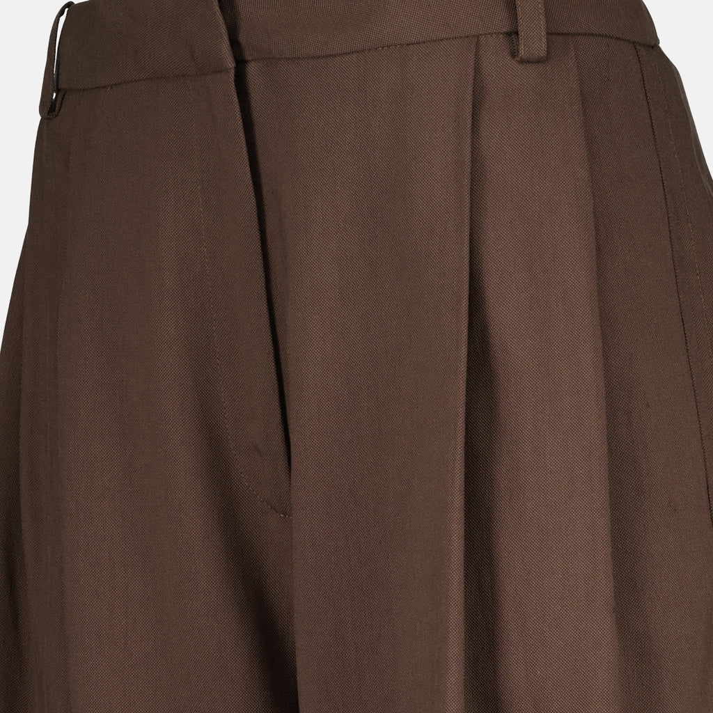 Pantalons 브라운 와이드 코튼 팬츠 Iro Marron Femme