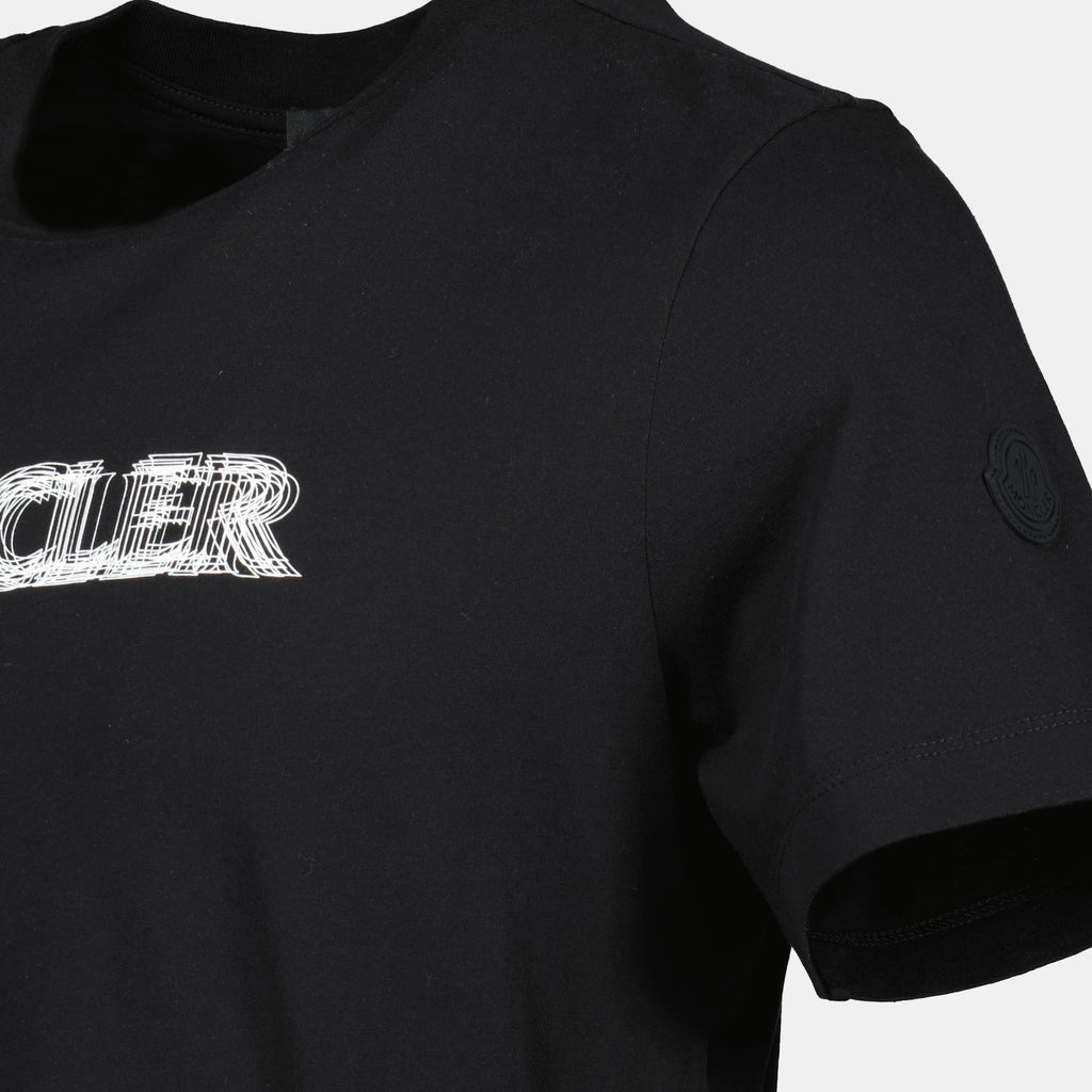 T-Shirts Verschwommenes Logo T-Shirt Moncler Schwarz Homme